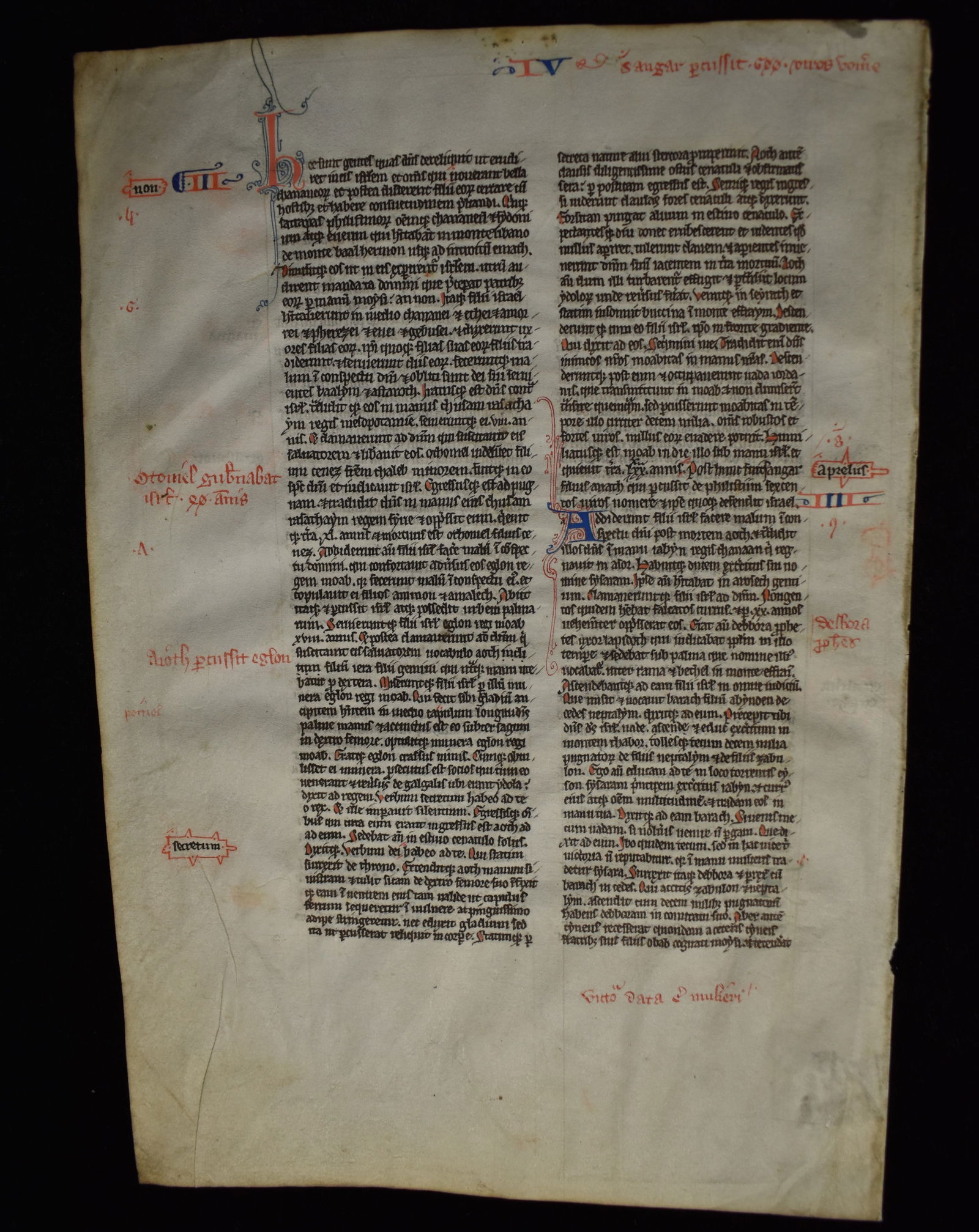 Medieval Illuminated Manuscript Chudleigh Bible Leaf - 13th Century (1 of 9)