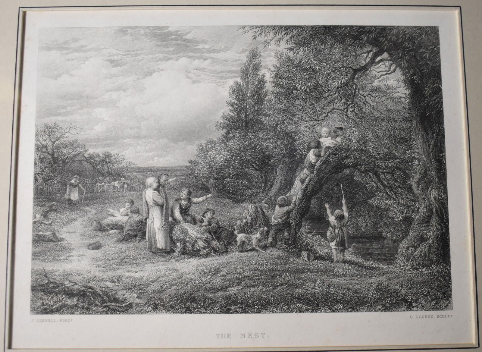 Antique Engraving "The Nest" Created by Master Engraver Charles Cousen 1873 (1 of 6)