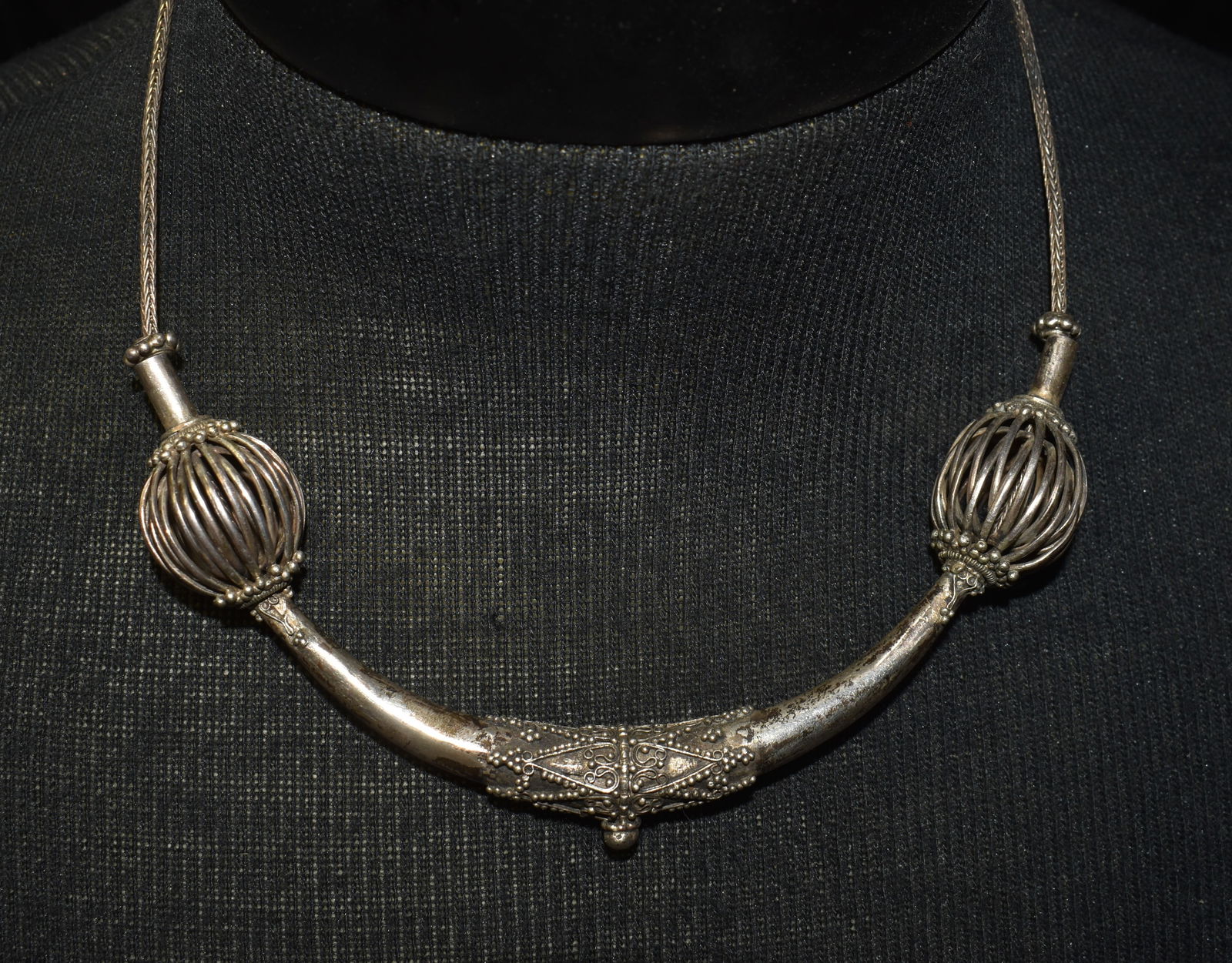 Mid Century Sri Lanka Wedding Necklace - High Silver Content 50 grams or 1 3/4 ounces: Mid Century Sri Lanka Wedding Necklace - High Silver Content 50 grams or 1 3/4 ounces. Excellent condition for its age. Collected in Hanoy, Sri Lanka mid century by Chuck and Eileen Hoffman while serv