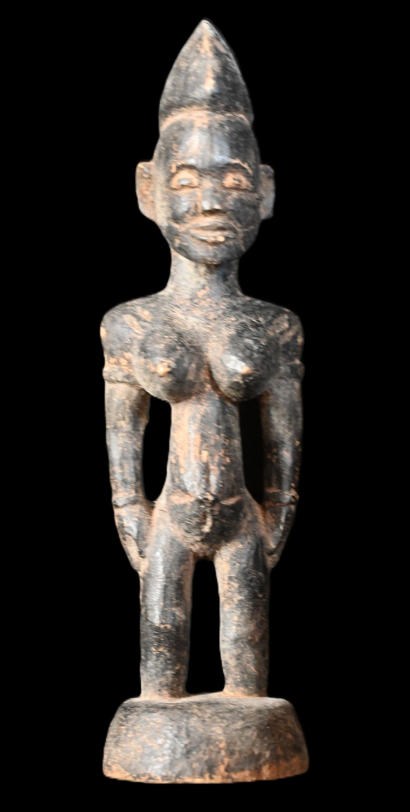 8 1/2" Babanki Royal Figure From Cameroon.: These figures hand carved often represent ancestors or nature spirits and are used in rituals and ceremonies.