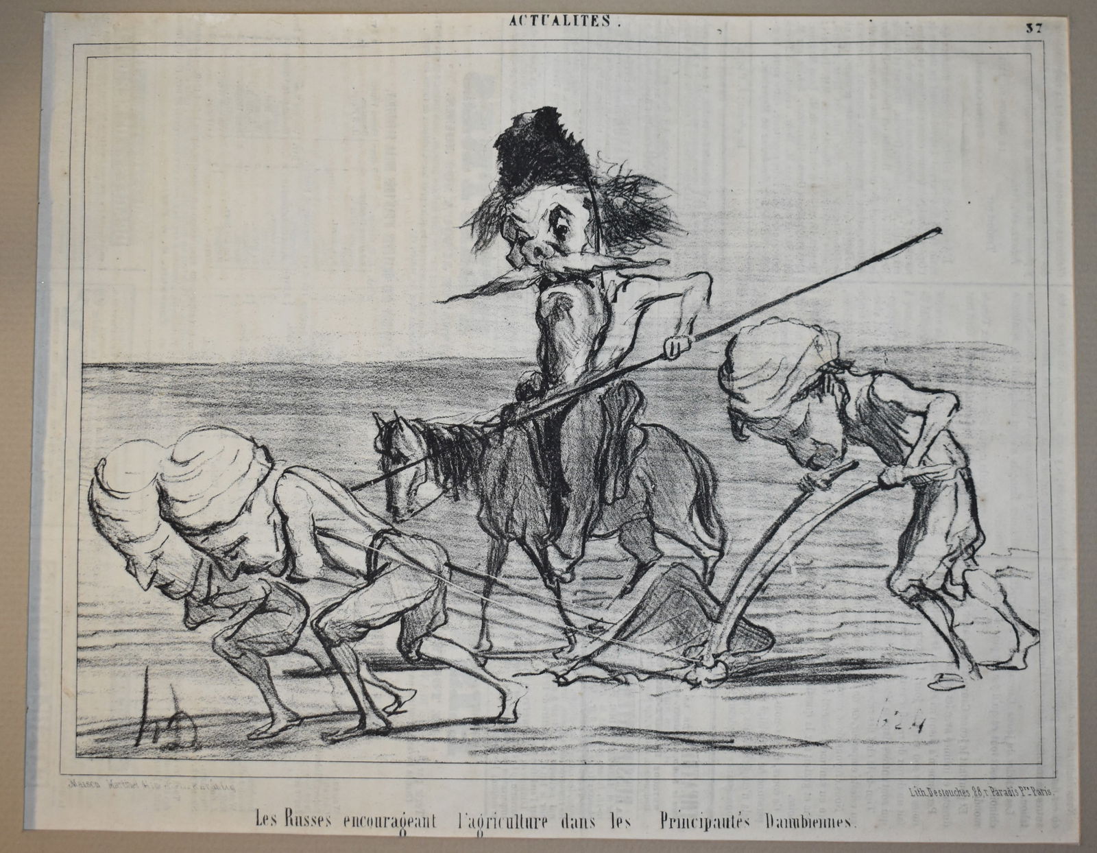 Les Russes encourage ant I agriculture dans les Principautes Danubiennes, Honore Daumier Lithograph. (1 of 5)