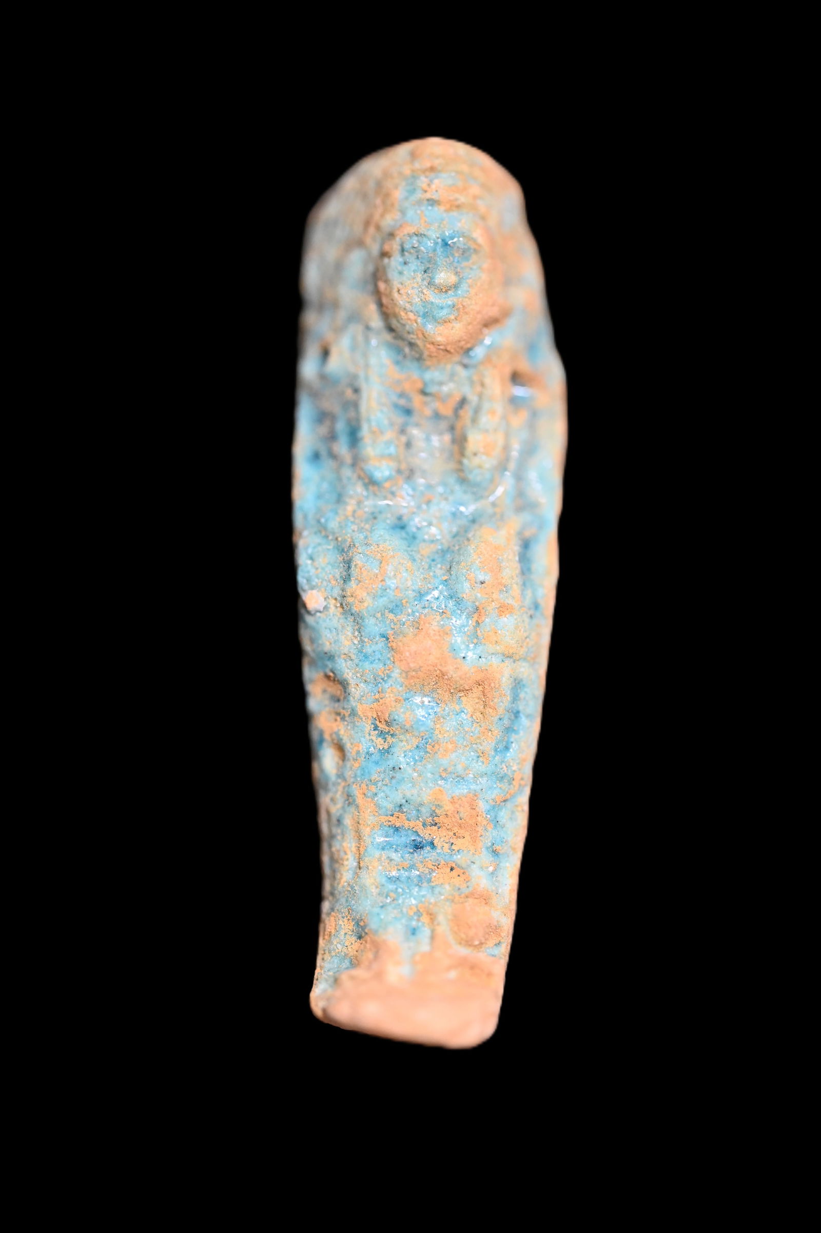 2 1/16" Ancient Egyptian Faience Ushabti Late Period c.600 BC. Faience Mummy Ushabti figure. (1 of 5)