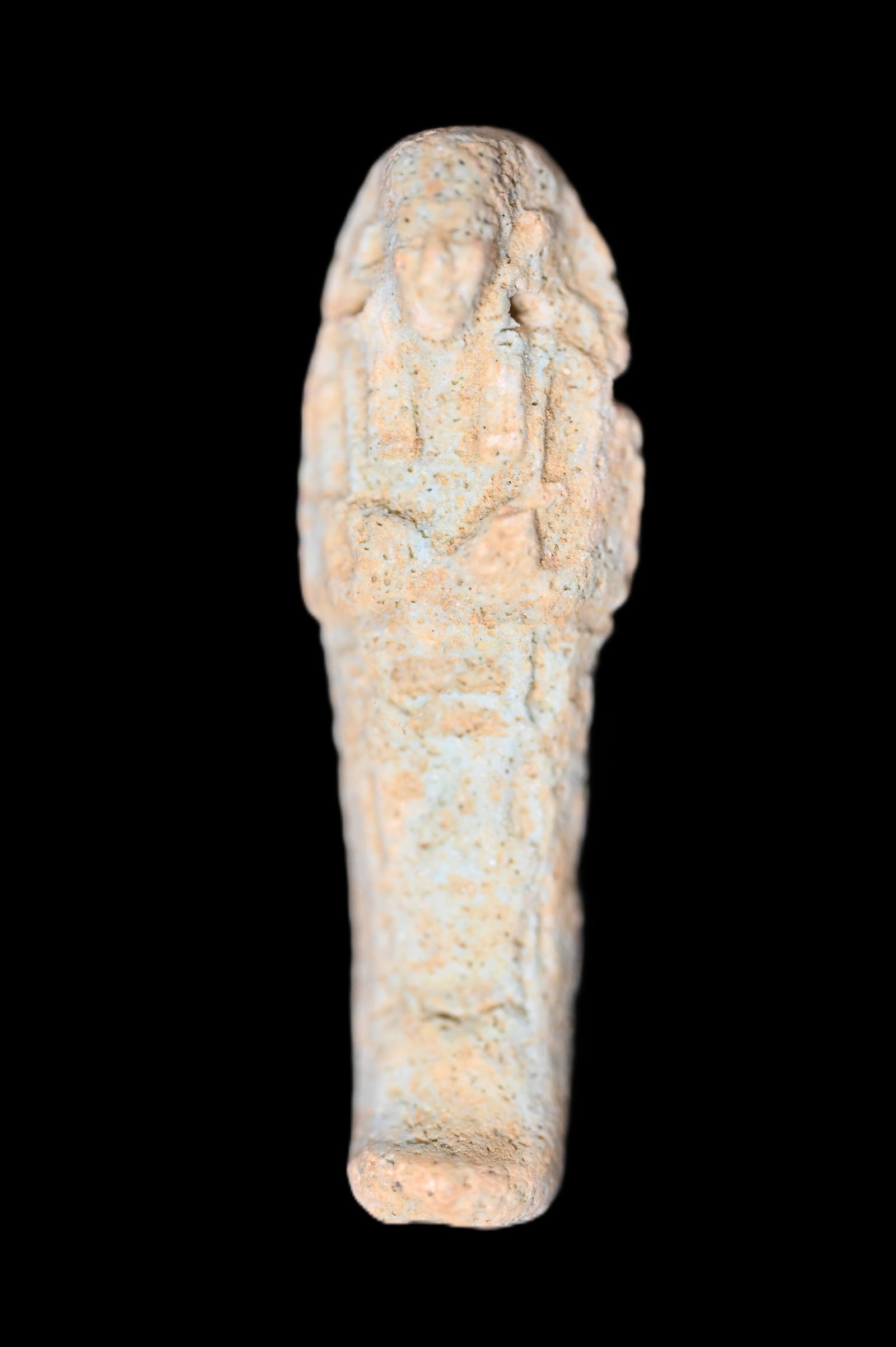 1 7/8" Ancient Egyptian Faience Ushabti Late Period c.600 BC. Faience Mummy Ushabti figure. (1 of 5)