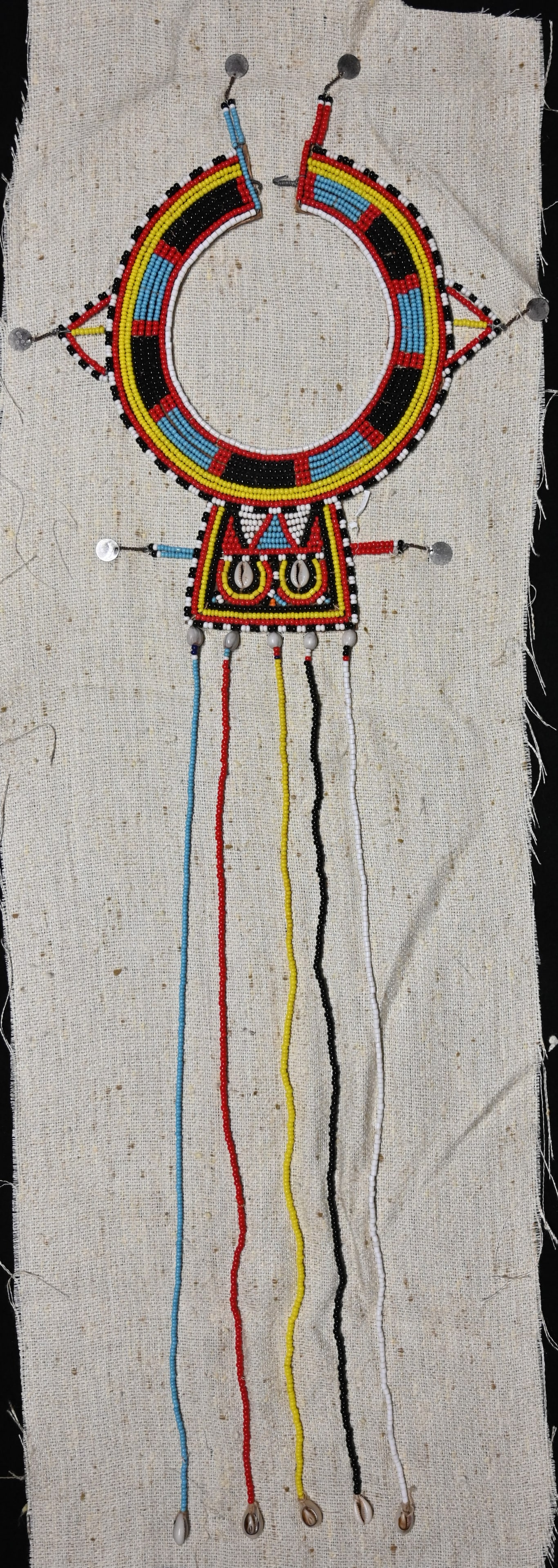 Traditional Maasai Beaded Collar Wedding Necklace.: Traditional Maasai Beaded Collar Wedding Necklace. 30" long and very detailed nice example.