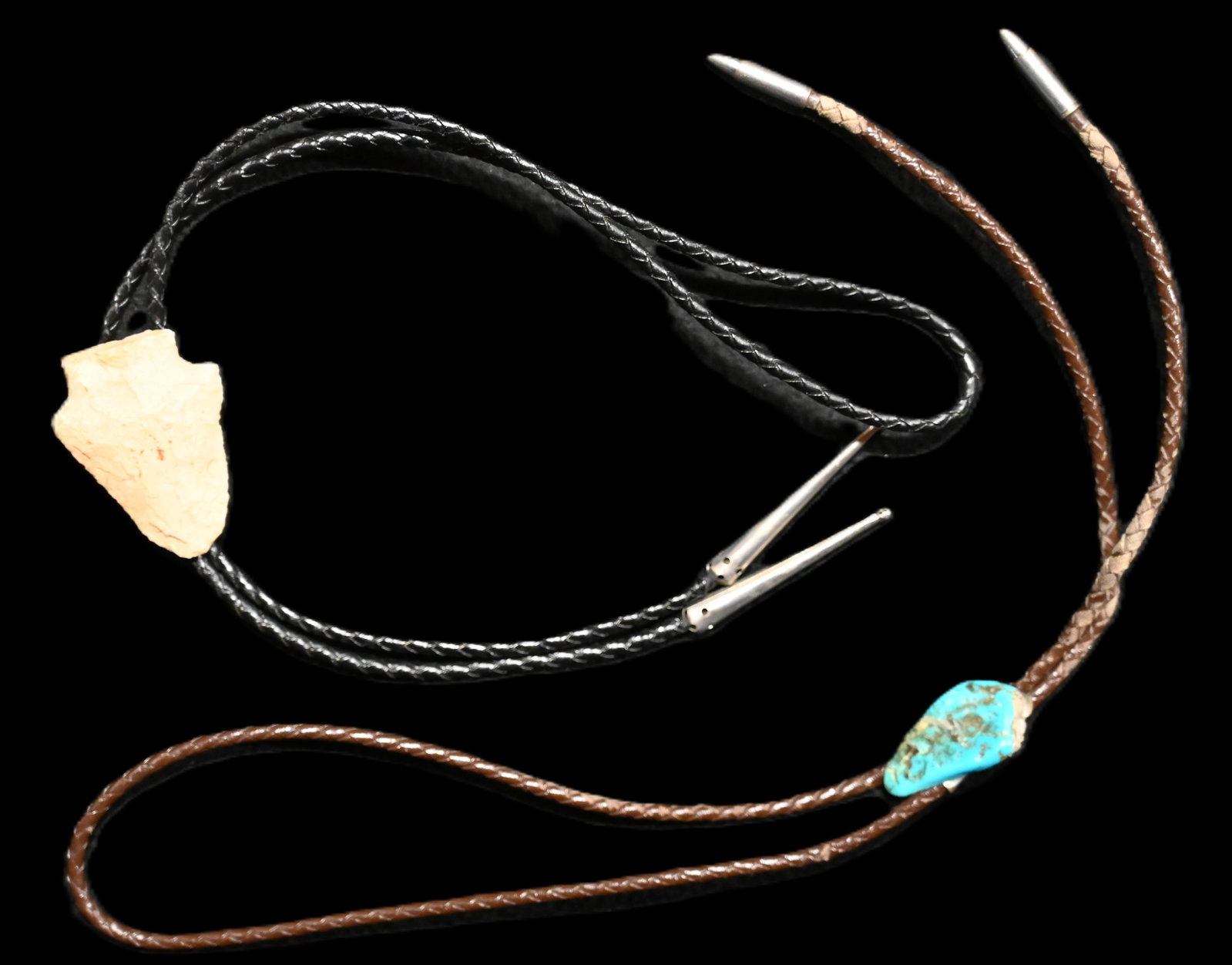 2 Bolos Arrowhead and Turquoise.: 2 Bolos Arrowhead and Turquoise.