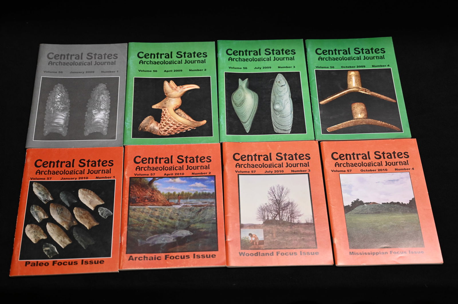 Central States 2009 & 2010 Volume 56 & 57 Archaeological Journals Complete Year Sets of 4.  8 total (1 of 5)