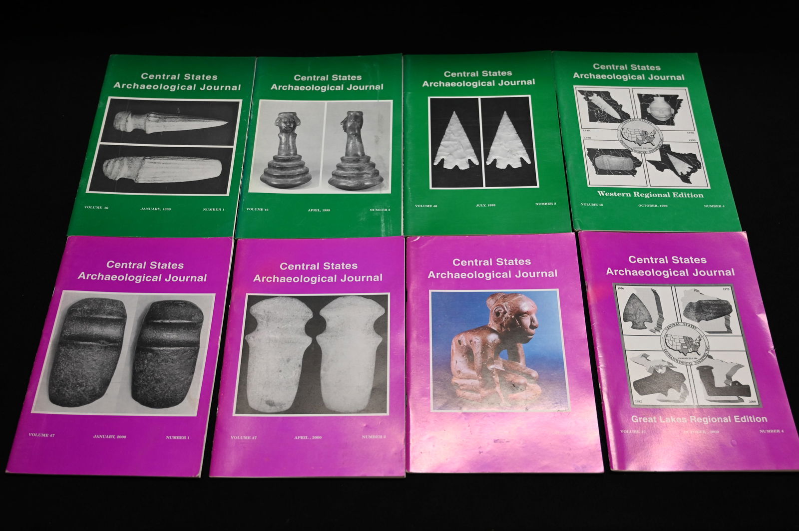 Central States 1999 & 2000 Volume 46 & 47 Archaeological Journals Complete Year Sets of 4. 8 total: Central States 1999 & 2000 Volume 46 & 47 Archaeological Journals Complete Year Sets of 4. 8 total journals.`