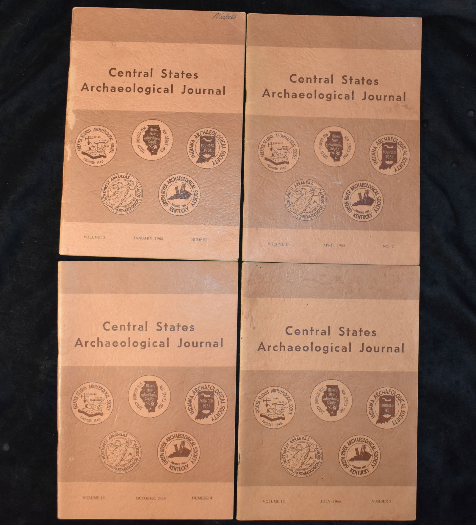 1968 Central States Archaeological Journals - Volumes 15 1-4 Complete Set for 1968 (1 of 6)