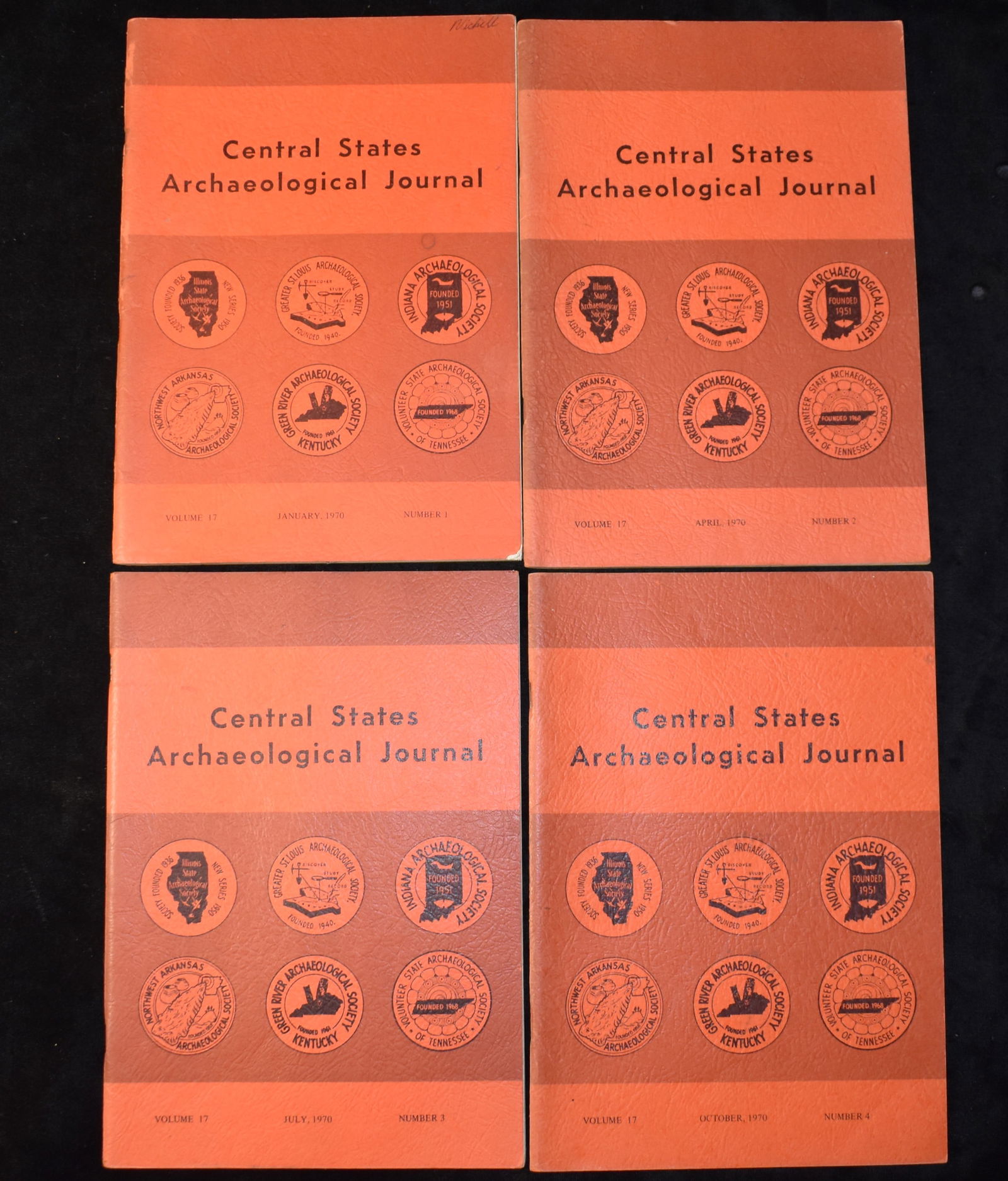 1970 Central States Archaeological Journals - Volumes 15 1-4 Complete Set for 1970 (1 of 6)