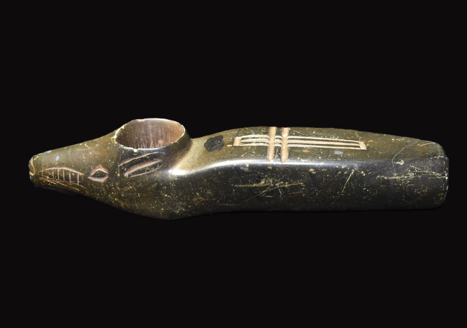 8 7/8" Anthropomorphic Steatite Pipe - Modern Made (1 of 6)