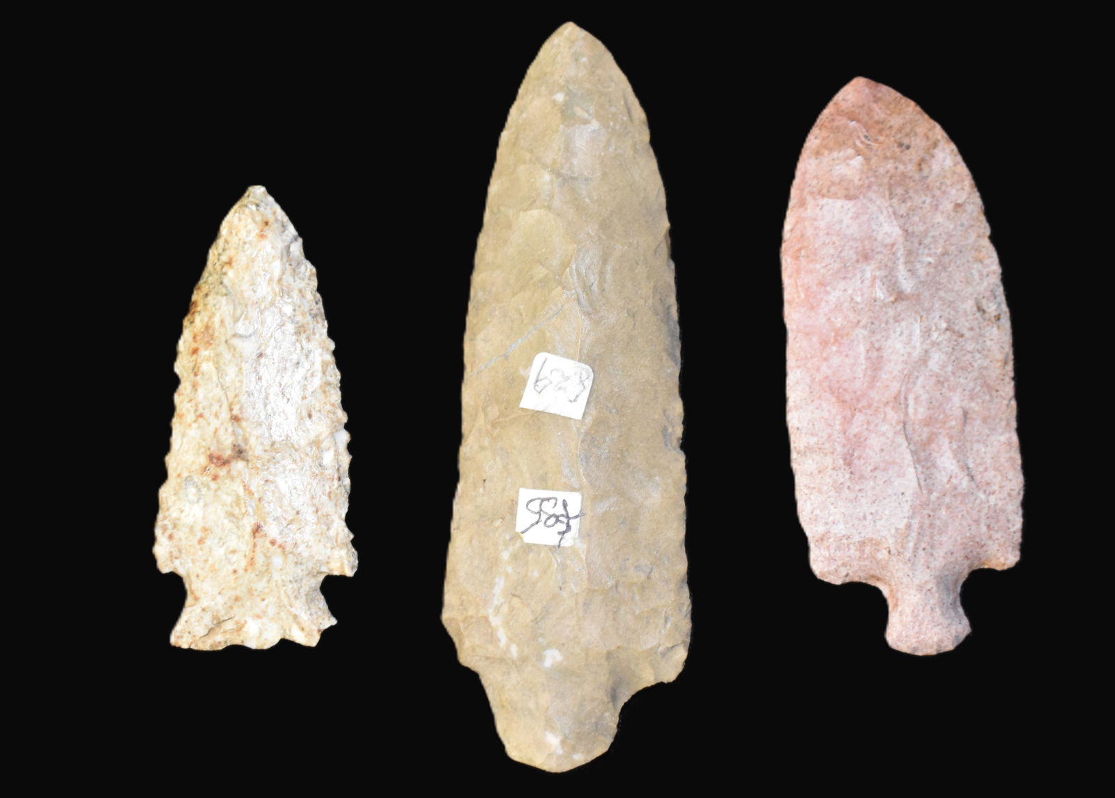 3 Rechipped Arrowheads found in Illinois (1 of 6)