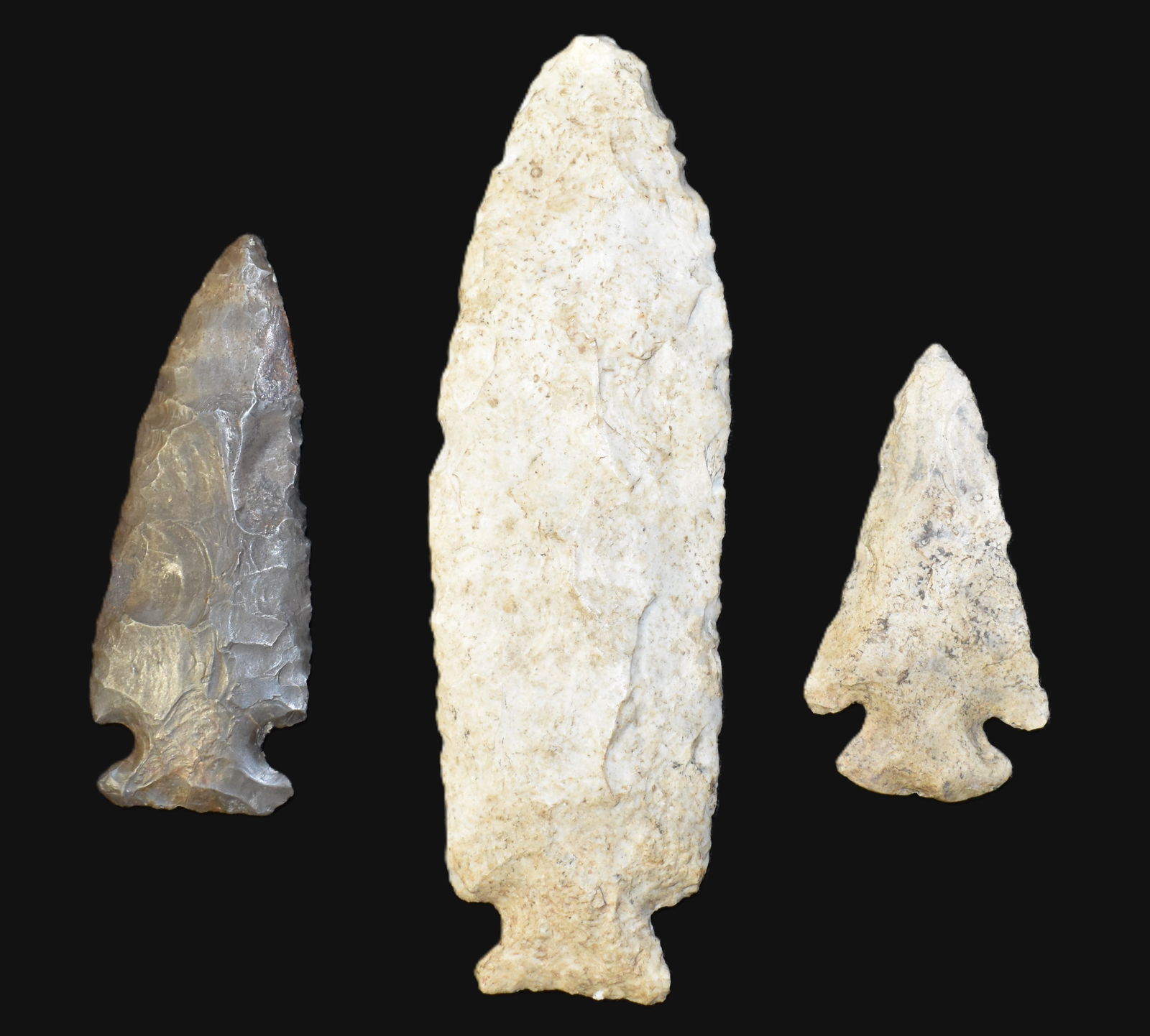 3 Rechipped/Restored Arrowheads found in Indiana & Illinois - 5 3/4" Etley, (1 of 6)