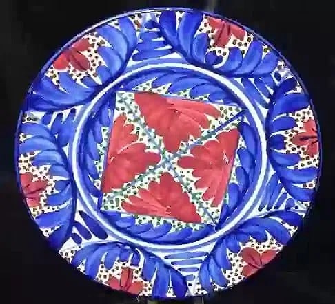 Vintage Spanish Pintado a Mano Wall Plate - 10 1/8" Diameter: Vintage Spanish Pintado a Mano Wall Plate - 10 1/8" Diameter