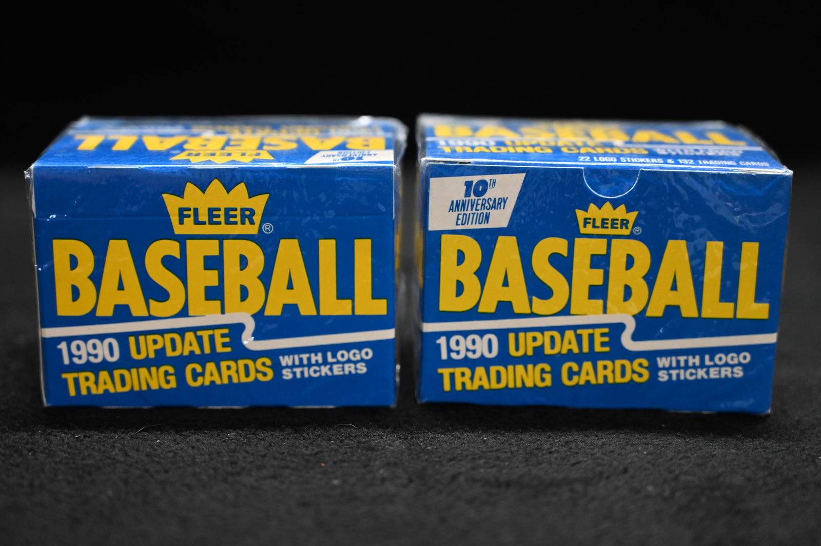2 Sets of 1990 Fleer Baseball Update Trading Cards with logo stickers "sealed". (1 of 3)
