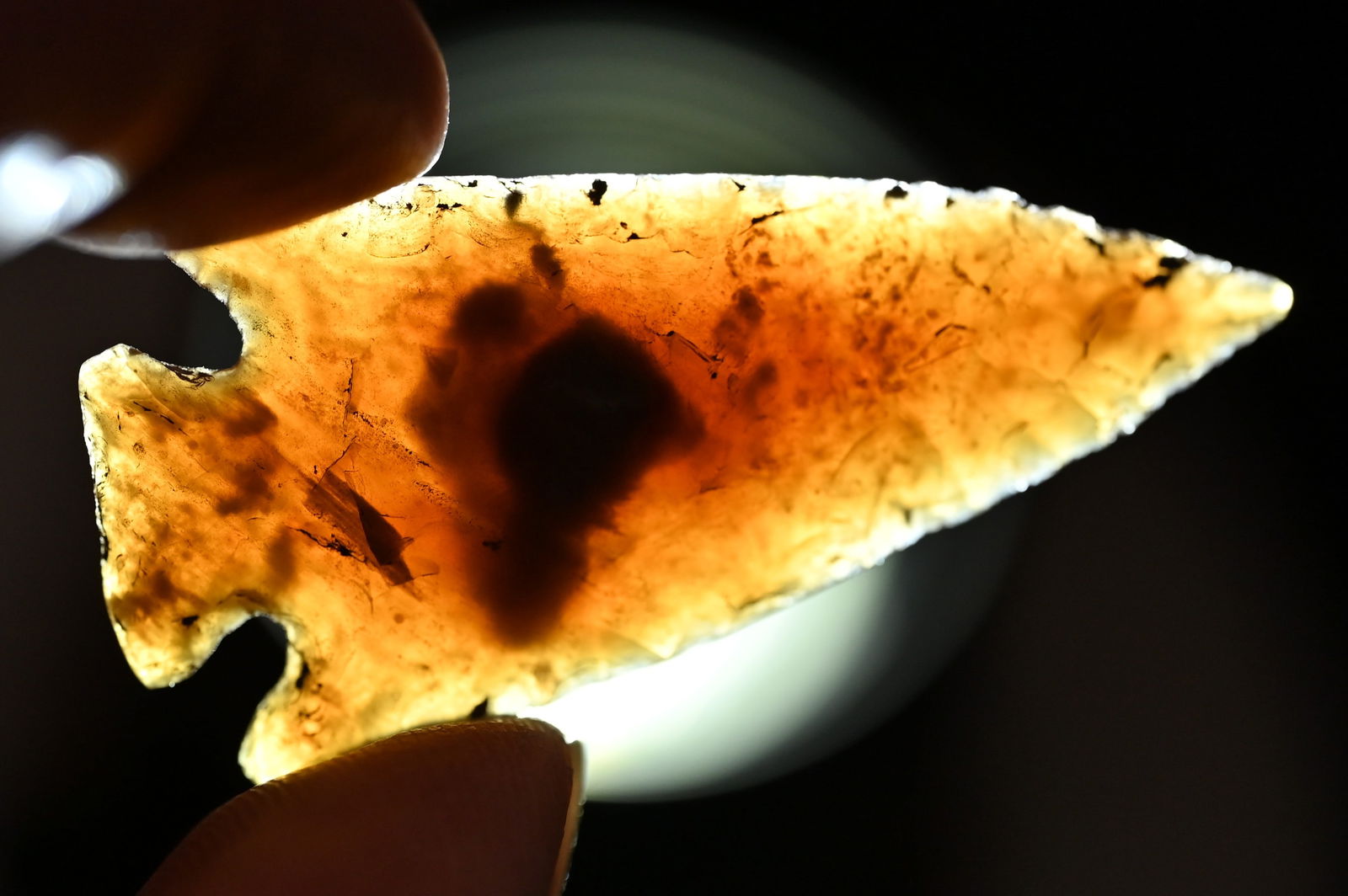 2 1/16" Knife River Chert Pelican Lake Found in South Dakota. Ryan Keele COA Ex: Dan Maas (1 of 7)