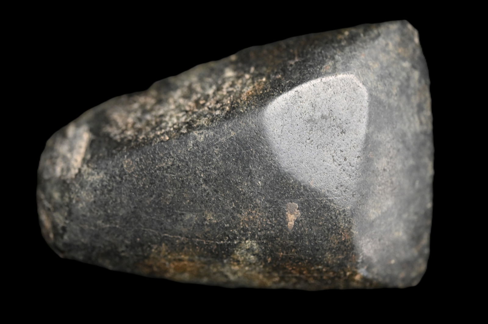 2 5/16" Black Hardstone Miniature Celt Found in Logan Co. Illinois Ex: Dean Downing Collection. (1 of 8)