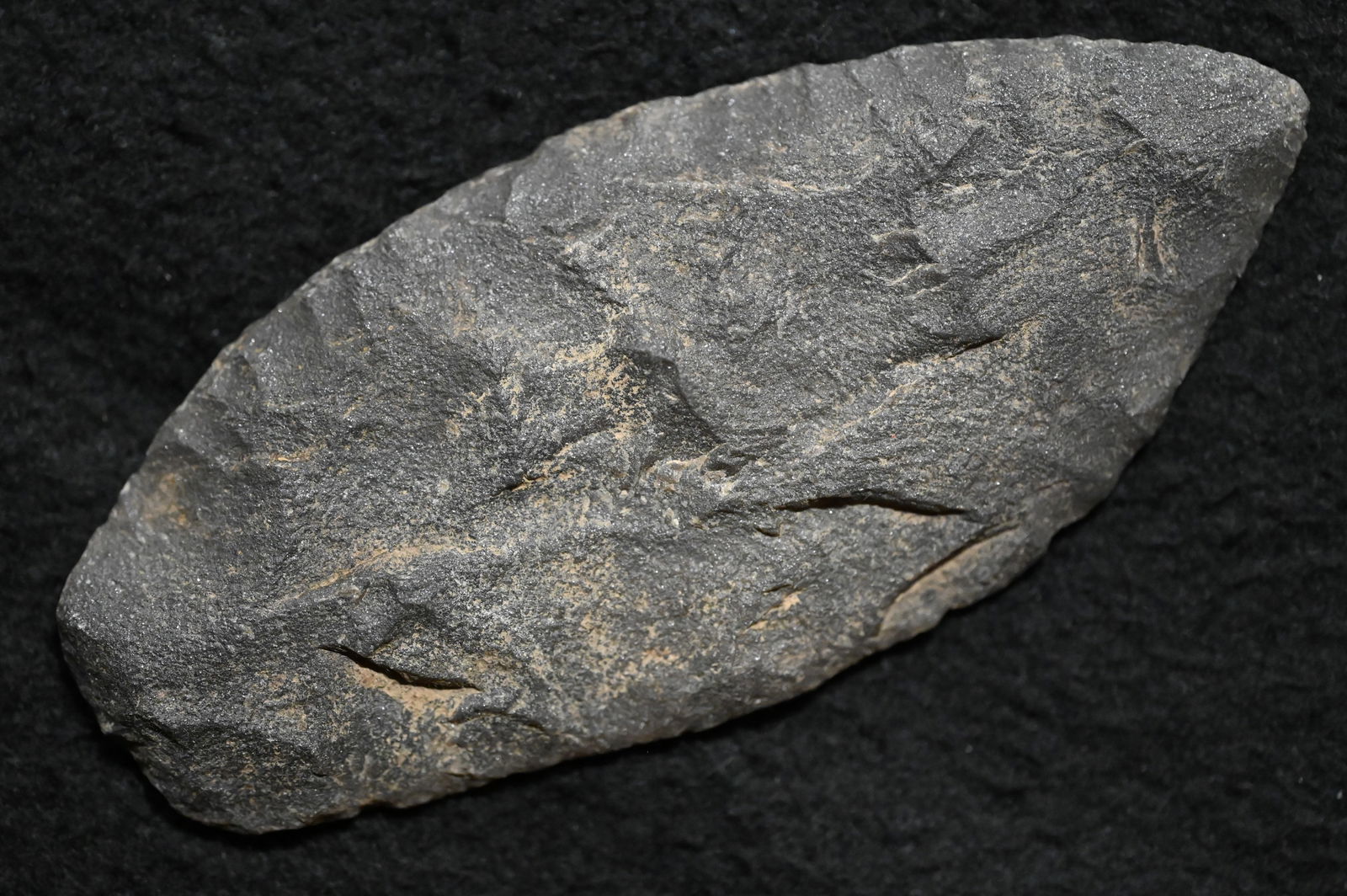 4 1/2" Cowhouse Slough Transitional Paleo Knife Found in Alabama Ex: Dan Maas Collection. (1 of 5)