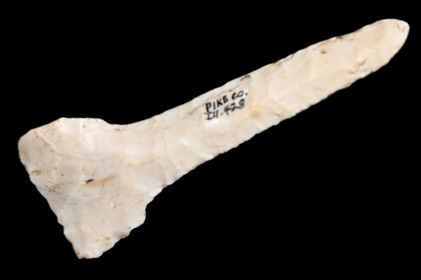 2 7/8" Burlington Chert Drill Found in Pike Co. Illinois. Ryan Keele COA Ex: Terry Allen, Ray Arnett (1 of 6)