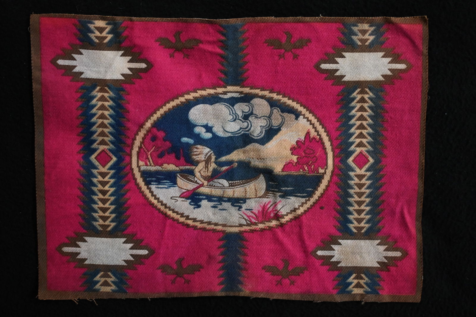 Extremely Rare Felt Navajo Rug 12" x 8" American Tobacco Co. 1890's-1900. Made in New York for: Extremely Rare Felt Navajo Rug 12" x 8" American Tobacco Co. 1890's-1900. Made in New York for cigar boxes.