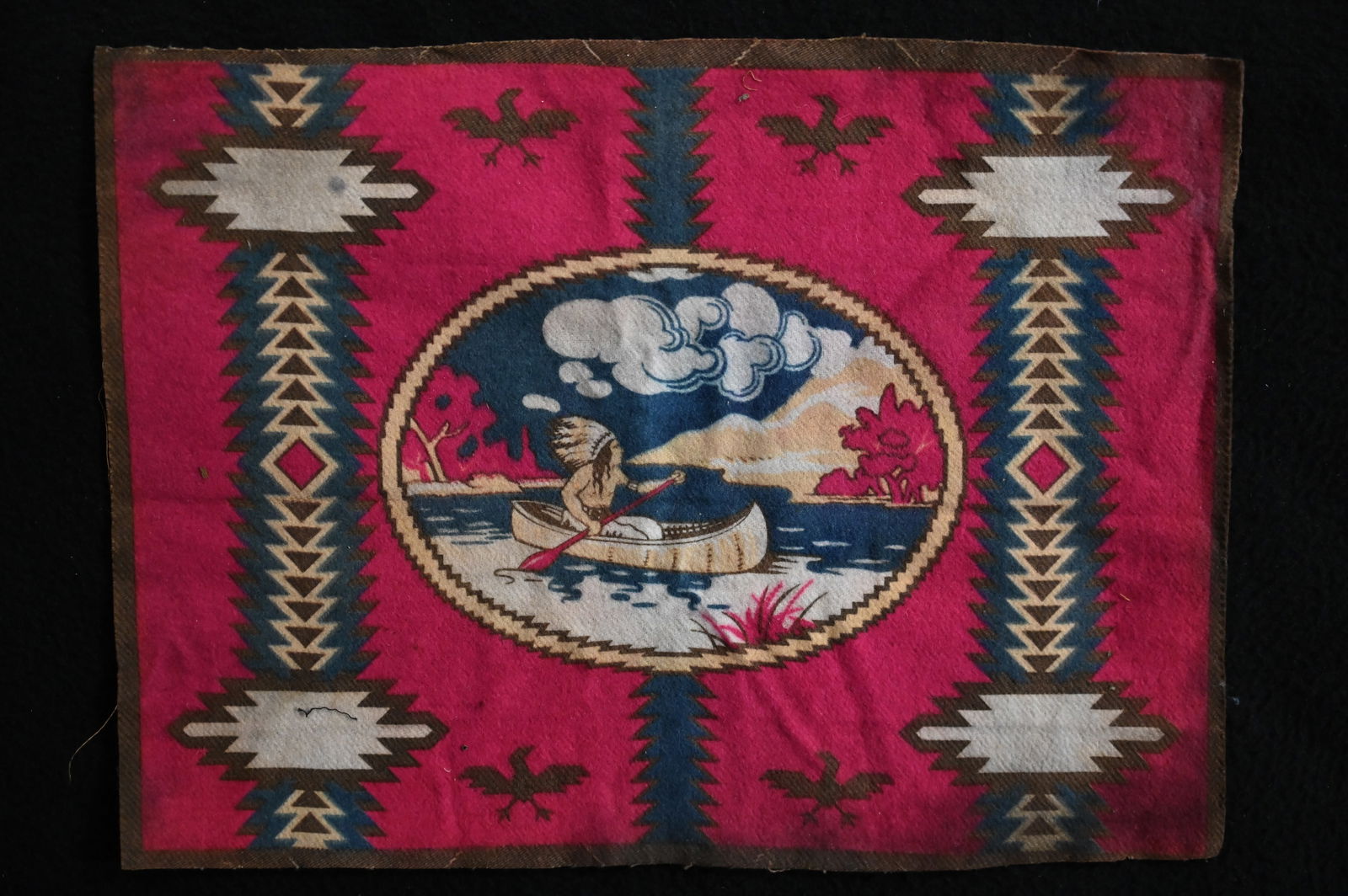 Extremely Rare Felt Navajo Rug 12" x 8" American Tobacco Co. 1890's-1900. Made in New York for (1 of 8)
