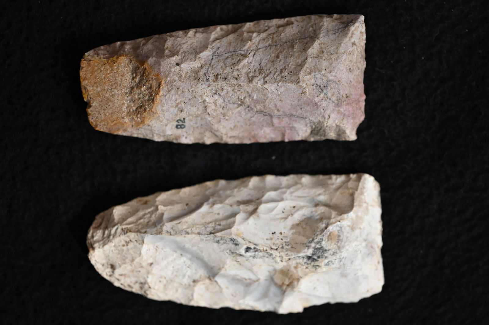 2 Colorful Clear Fork Gouges 4 3/16" Longest. Found in Saline Co. Missouri Ex: George Wolf (1 of 5)