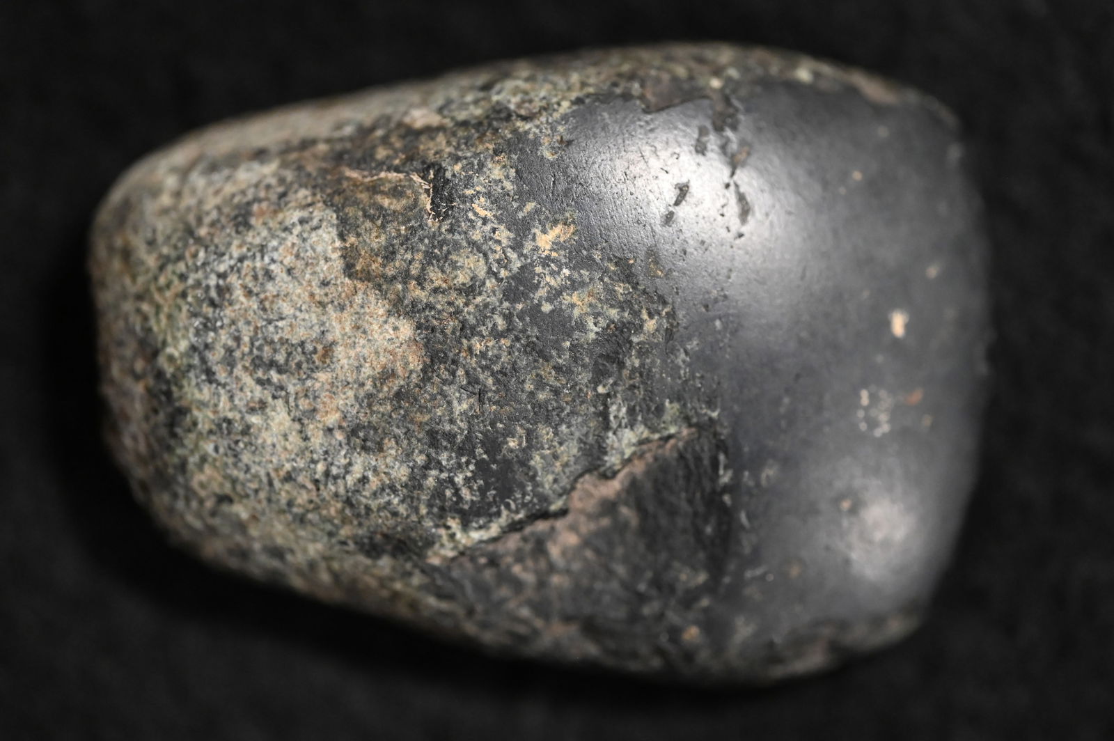 2 1/8" Miniature Black Hardstone Celt Found in Saline Co. Missouri Ex: George Wolf Collection. (1 of 8)