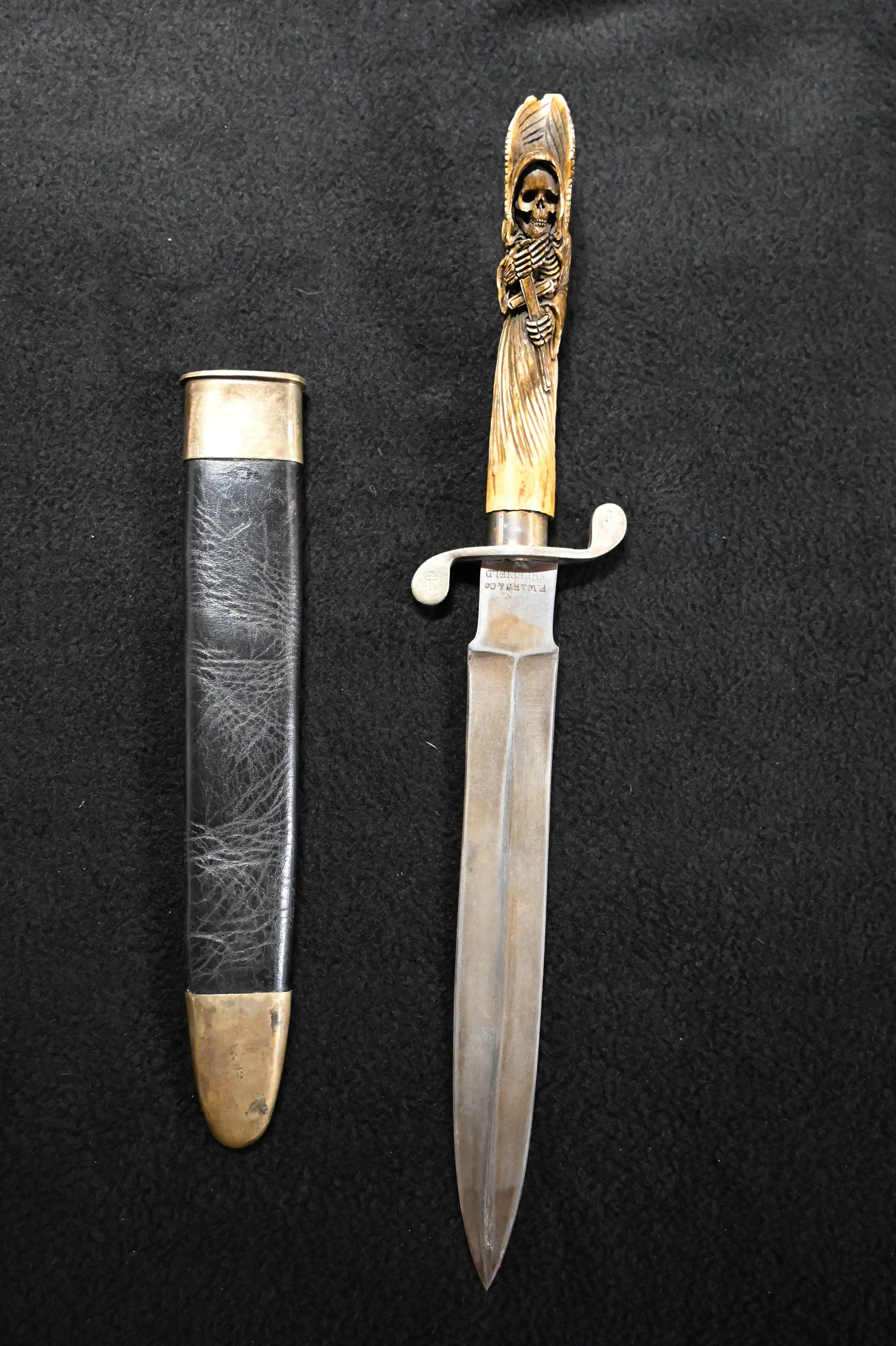 P. Ward & Co. Sheffield Grimm Reaper Exorcism 14 1/2" Dagger Guards decorated with crosses 8 3/4" (1 of 11)