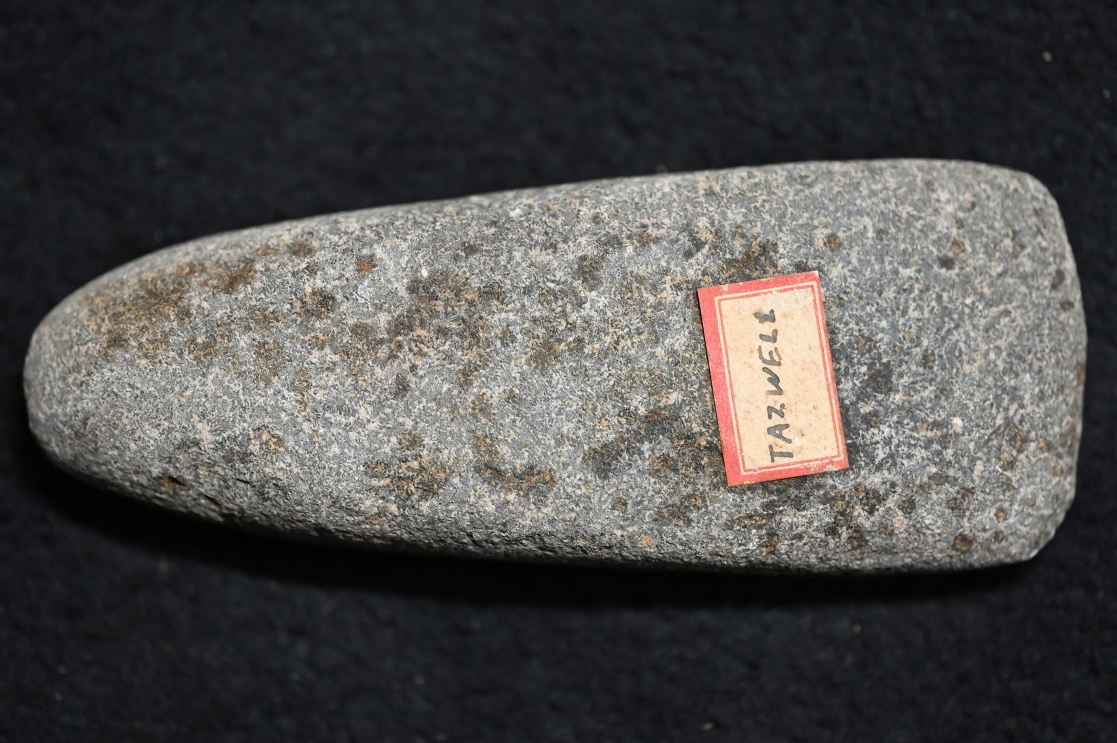 5 1/16" Granite Celt Found in Tazwell Co. Illinois Ex: Dean Downing Collection. (1 of 8)