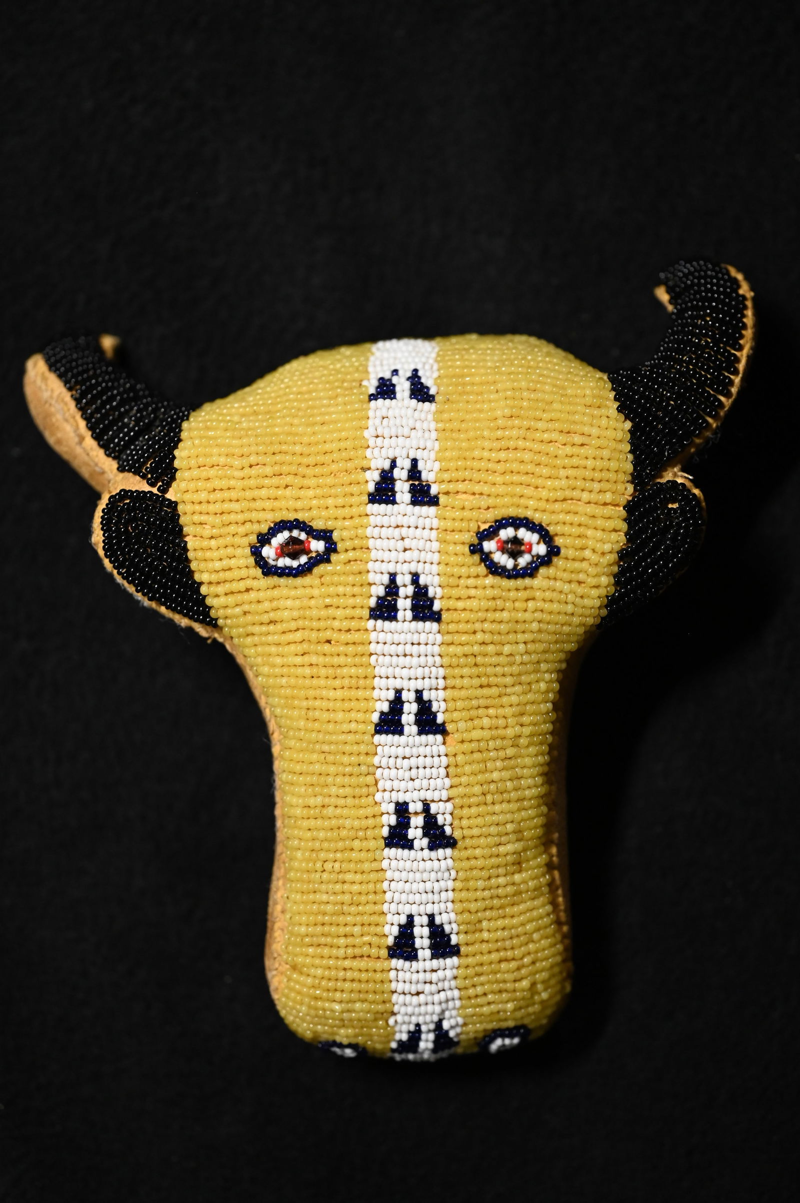 5 1/2" Beaded Buffalo Fetish.: 5 1/2" Beaded Buffalo Fetish.