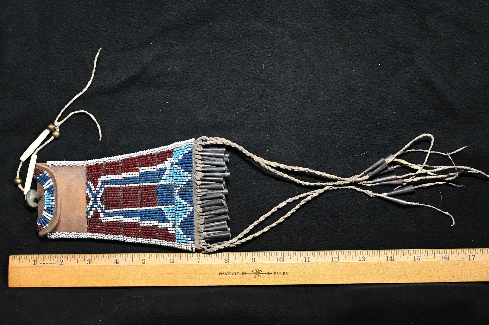 7" Beaded Strike-a-lite Bag. - 7