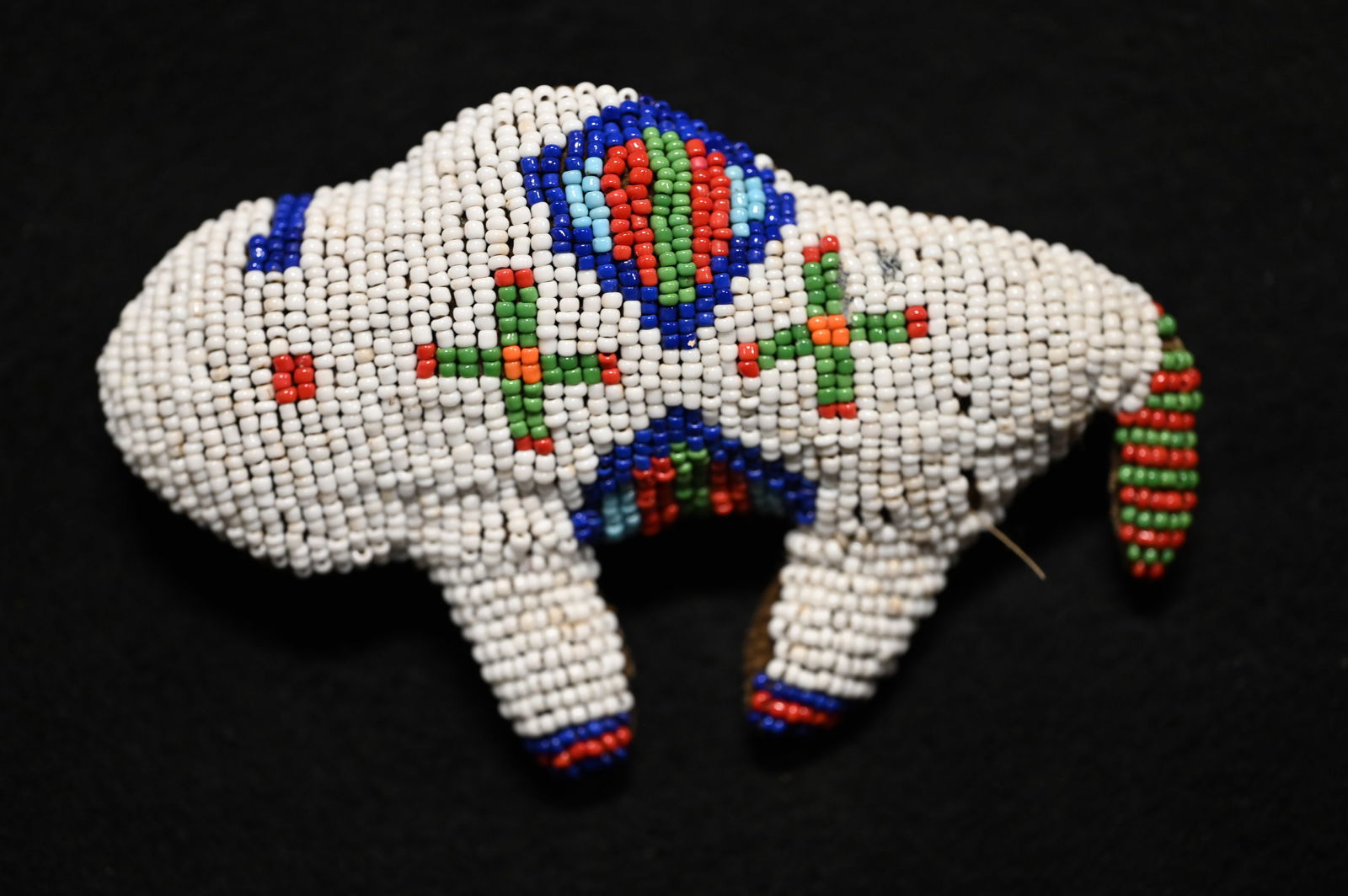 5" Beaded Buffalo Fetish.: 5" Beaded Buffalo Fetish.