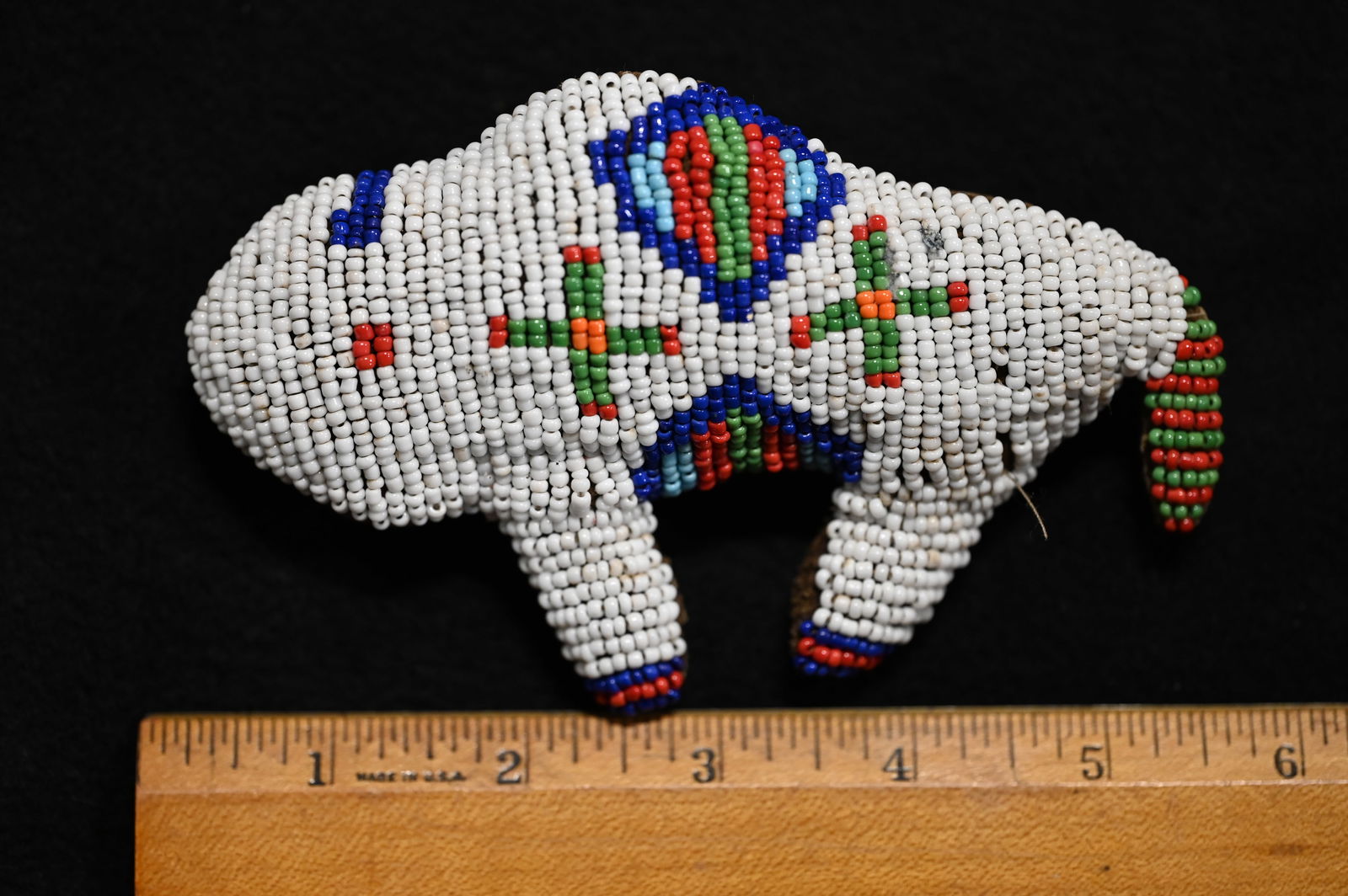 5" Beaded Buffalo Fetish. - 4