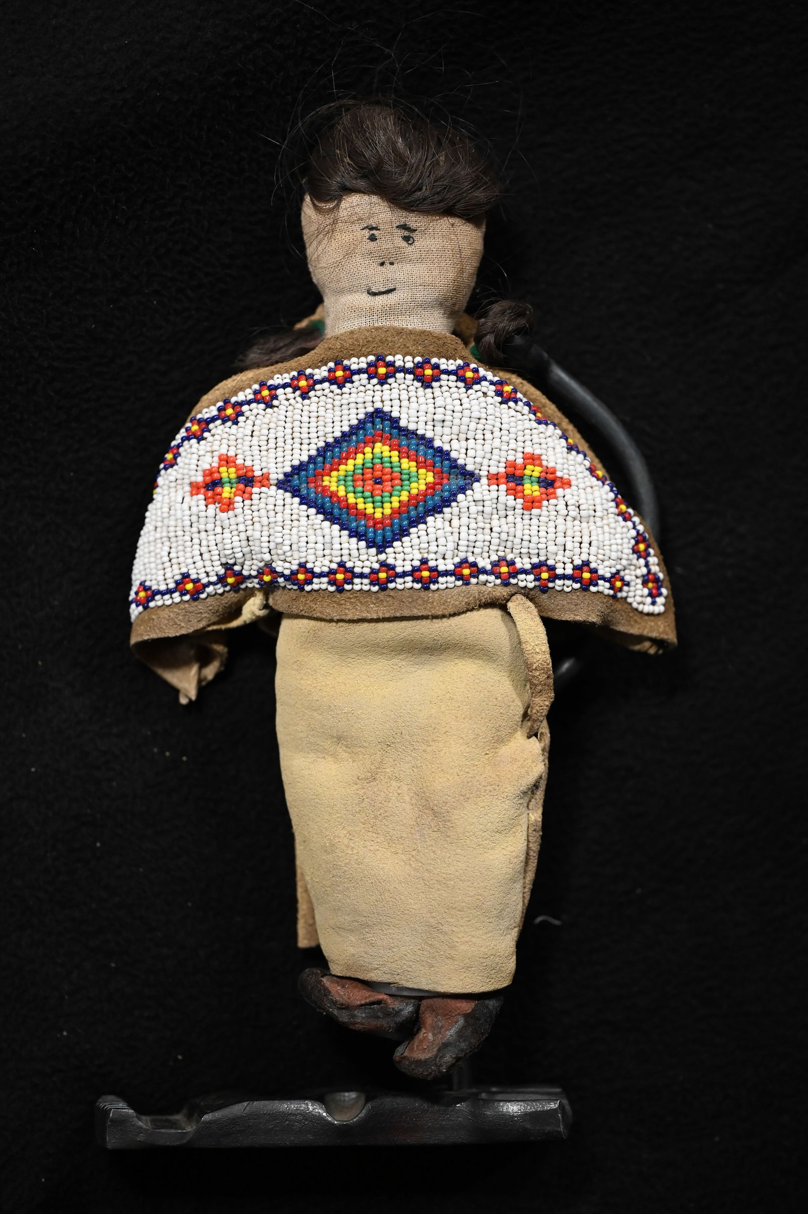 9" Western Plains Beaded Doll with Stand. (1 of 5)