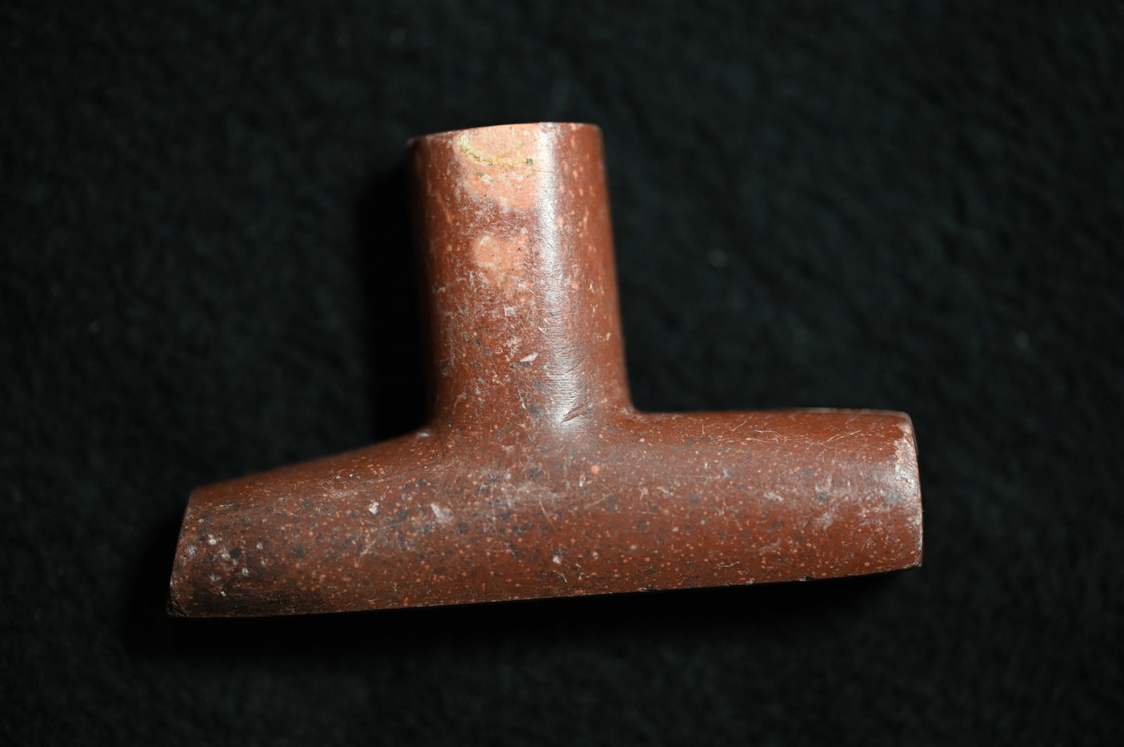 3" Catlinite T Pipe with small crack at the stem. (1 of 6)