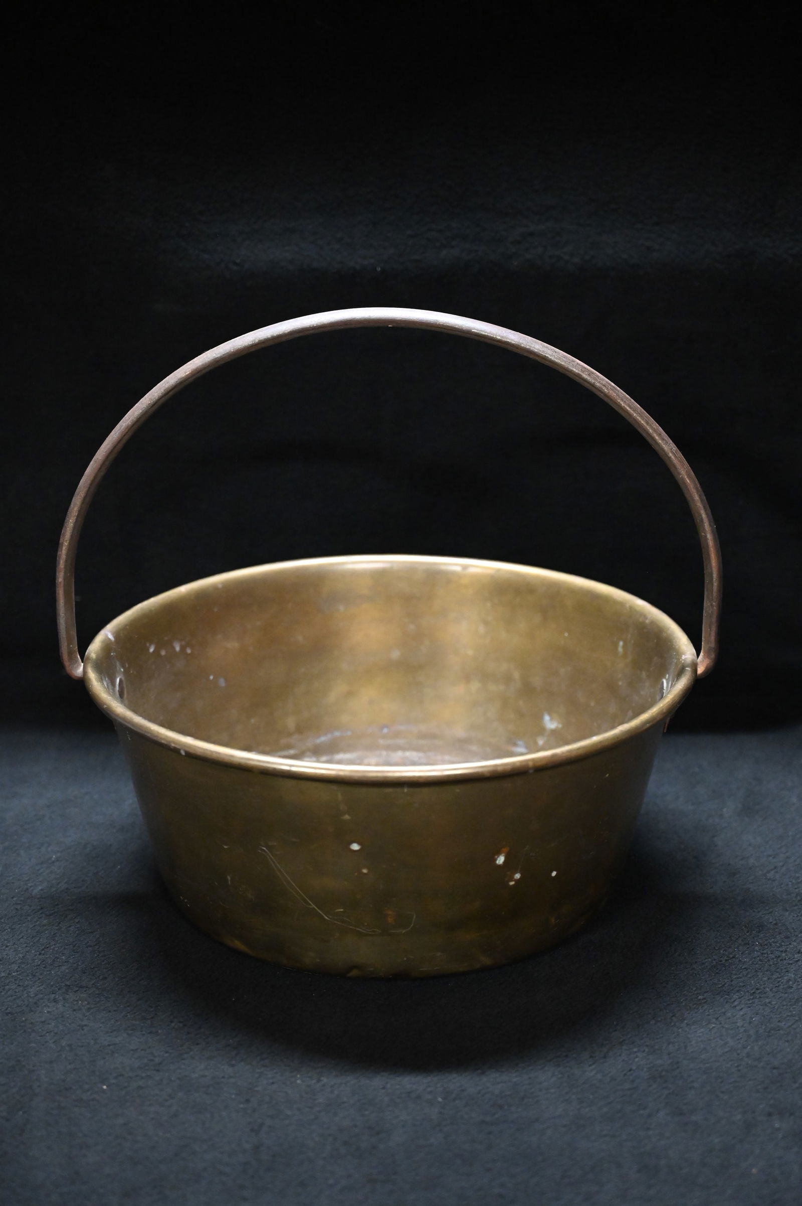 12" Brass Kettle with Iron Handle 13" Tall. (1 of 6)