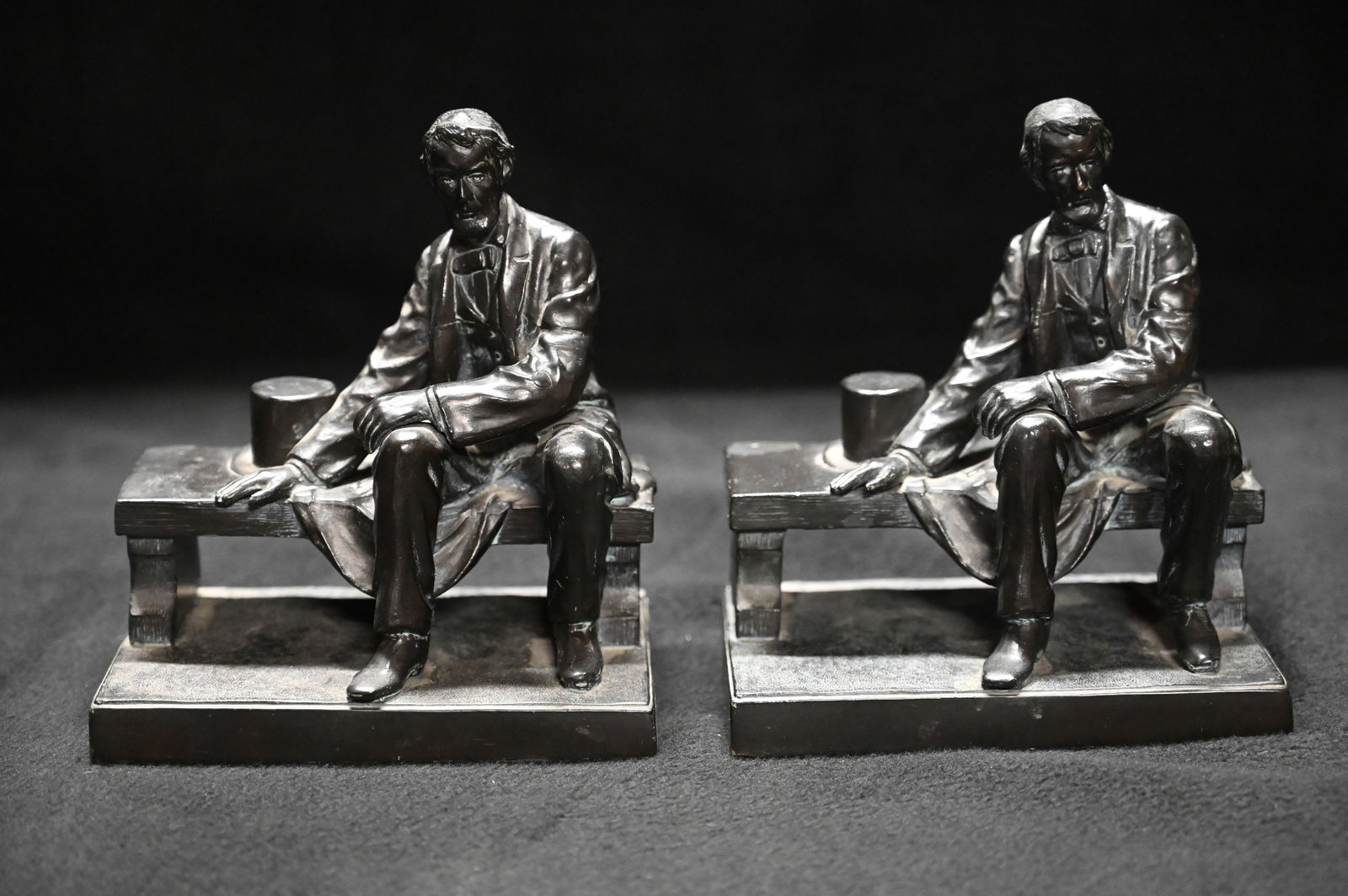 Pair of Abraham Lincoln Book Ends 6 1/2" Tall and very heavy. (1 of 5)