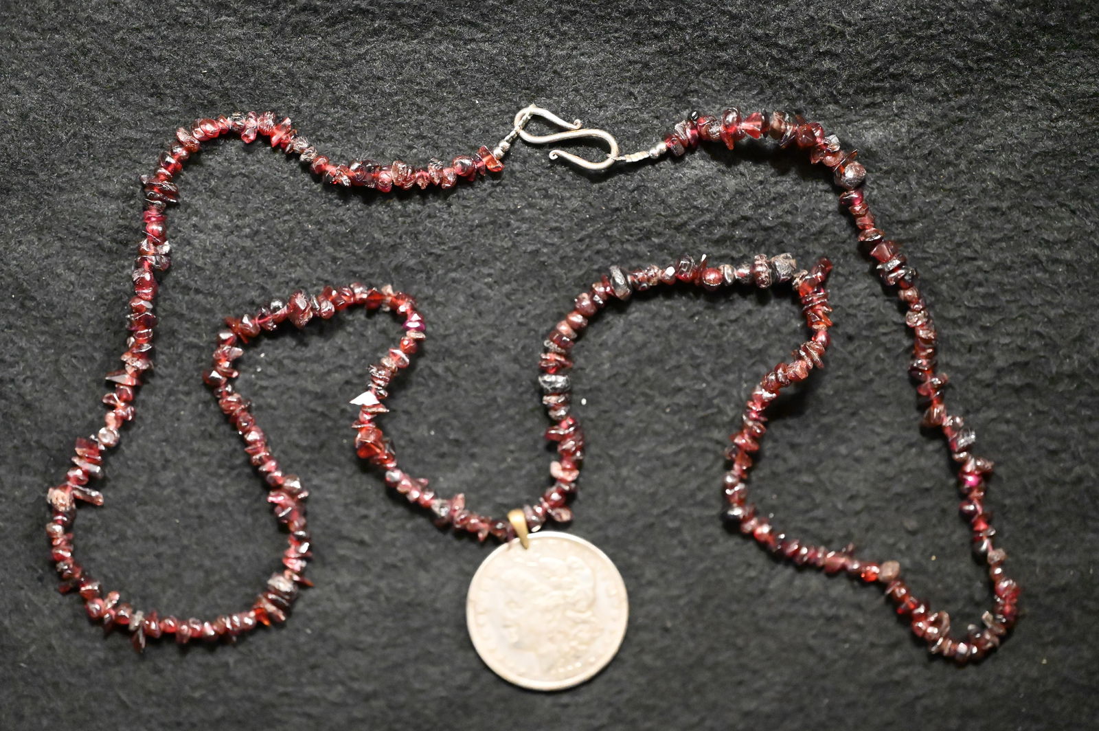 1900 Trade Dollar Beaded Necklace "Re-Strike".: 1900 Trade Dollar Beaded Necklace "Re-Strike".