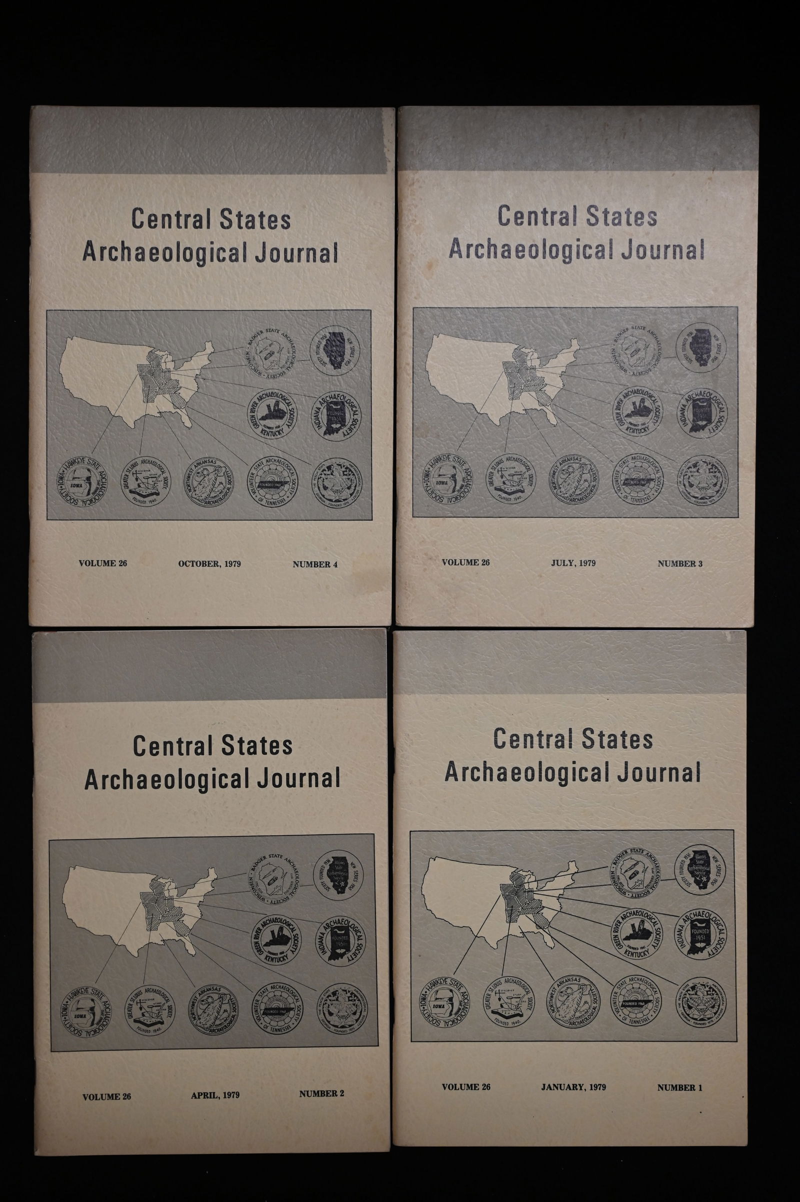 Central States Archaeological Journals 1979 Volume 26 set of 4 journals. (1 of 5)