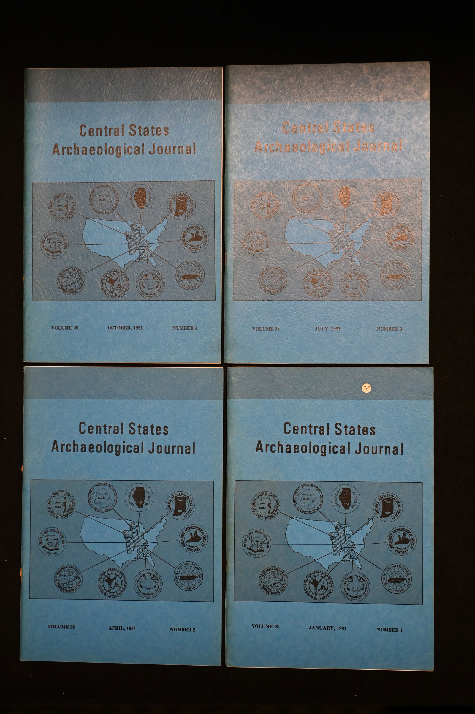 Central States Archaeological Journals 1981 Volume 28 set of 4 journals. (1 of 5)