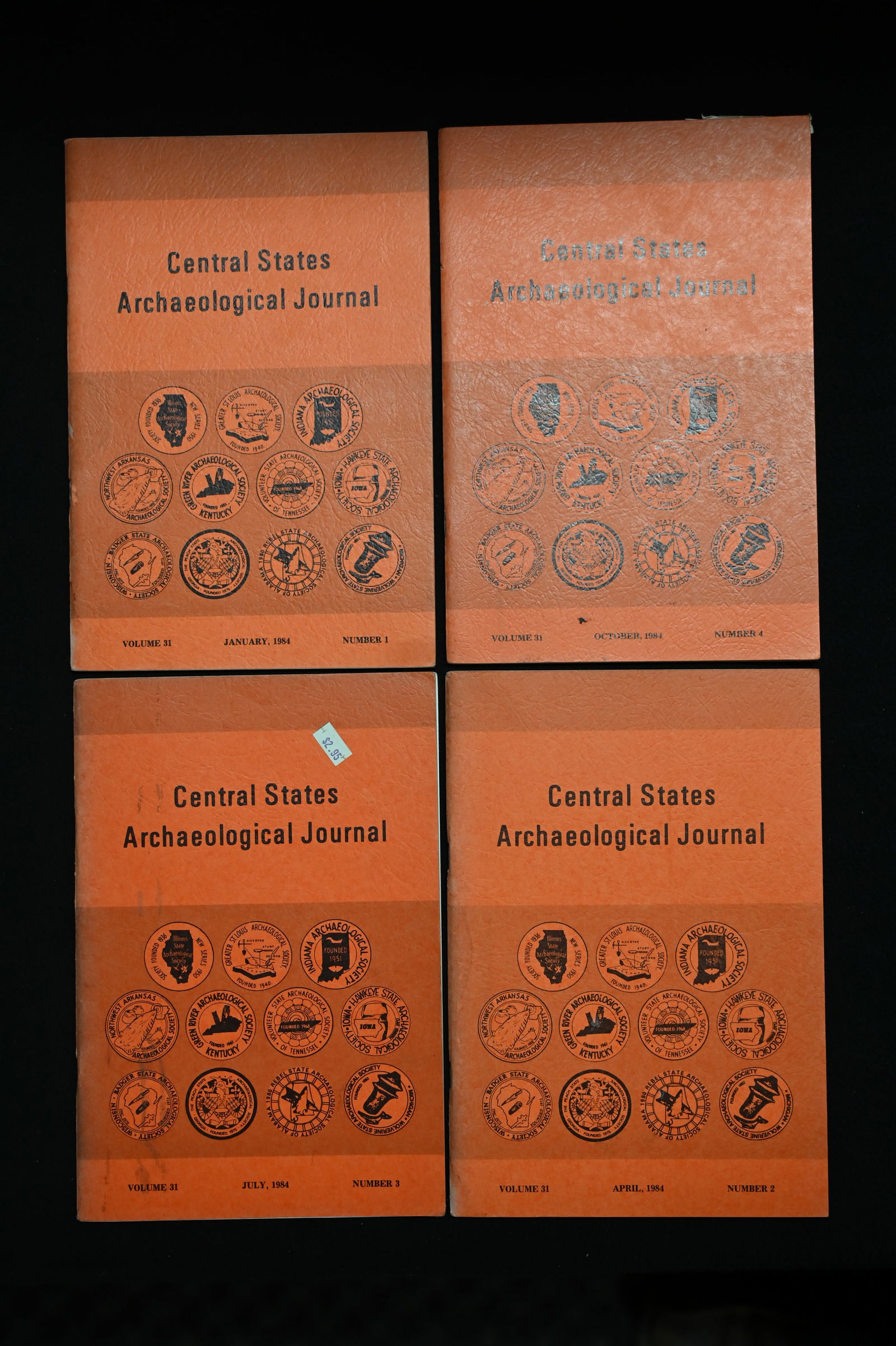 Central States Archaeological Journals 1984 Volume 31 set of 4 journals. (1 of 7)
