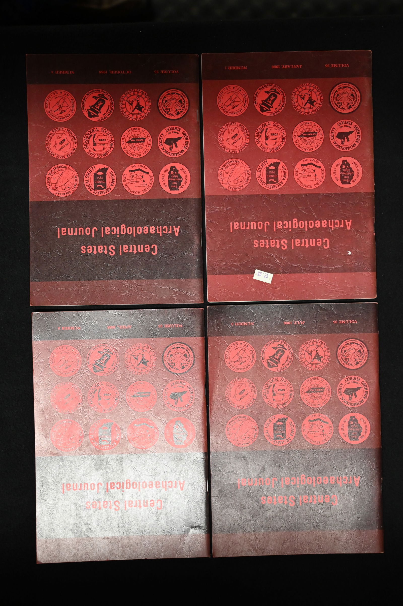 Central States Archaeological Journals 1988 Volume 35 set of 4 journals. (1 of 5)