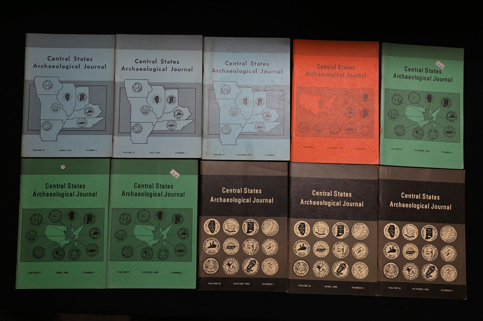 10 Central States Archaeological Journals 1975-1989. (1 of 6)