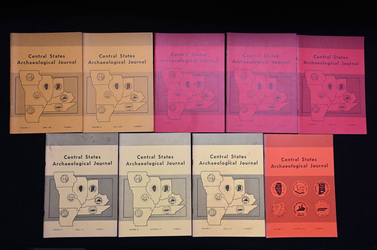 9 Central States Archaeological Journals 1970-1974. (1 of 6)