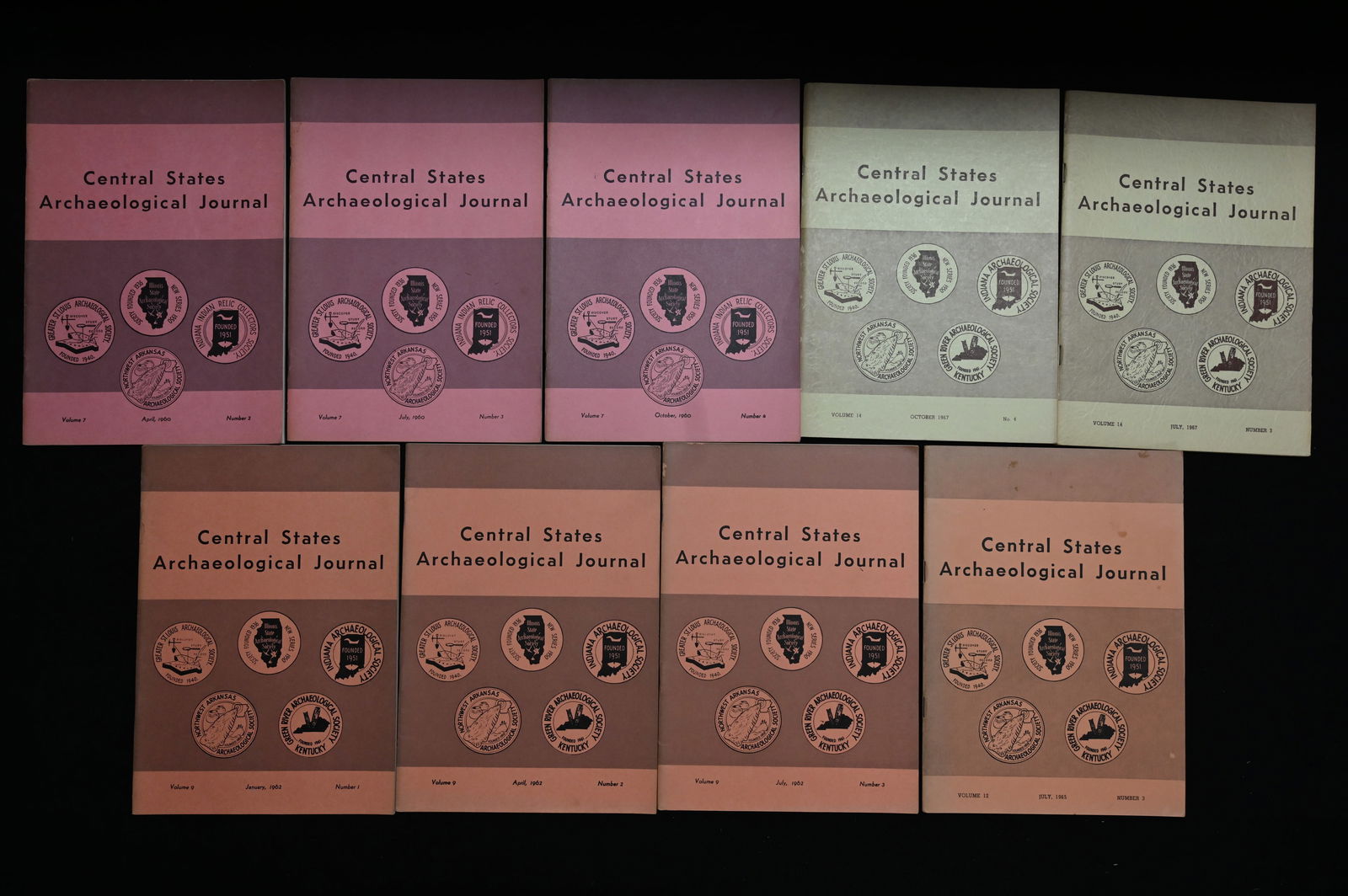 9 Central States Archaeological Journals 1960-1967. (1 of 6)