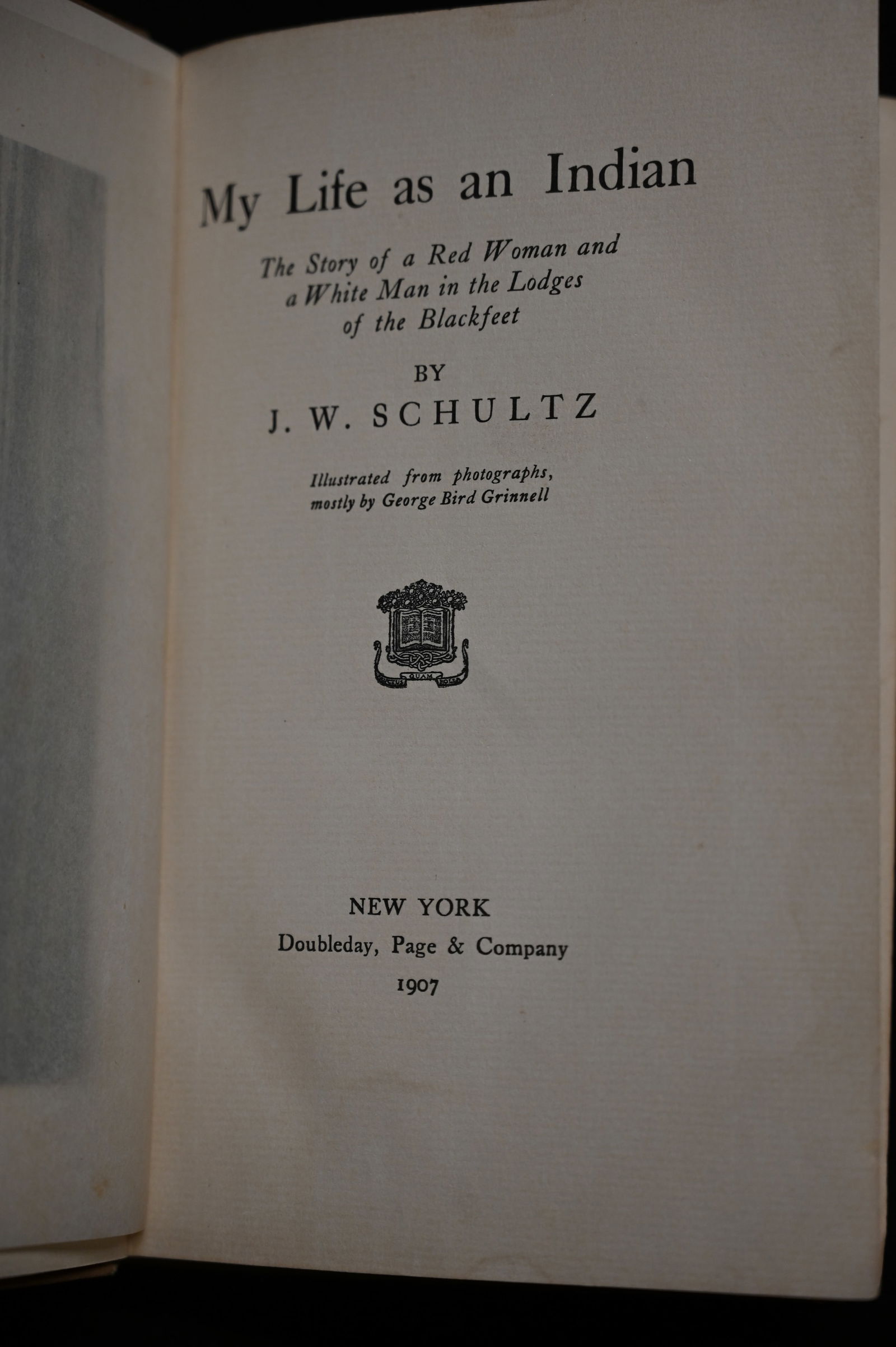 My Life As An Indian 1907 by J.W. Schultz. Hardcover in good condition.: My Life As An Indian 1907 by J.W. Schultz. Hardcover in good condition.