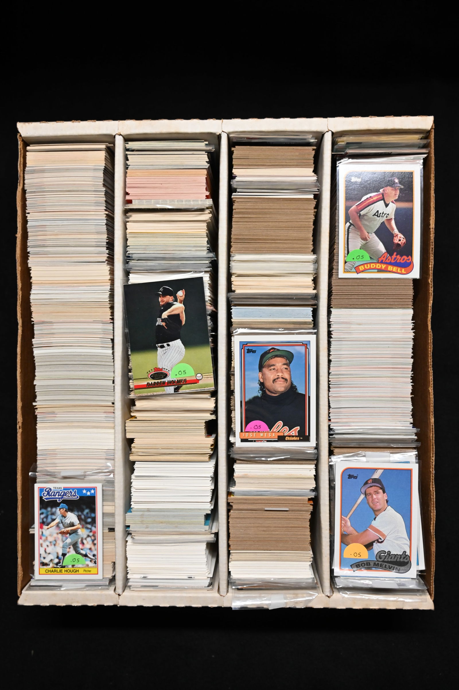3000 Approx. Baseball & Football Cards 1980's Mixed group stored in a large collector card box. We (1 of 3)