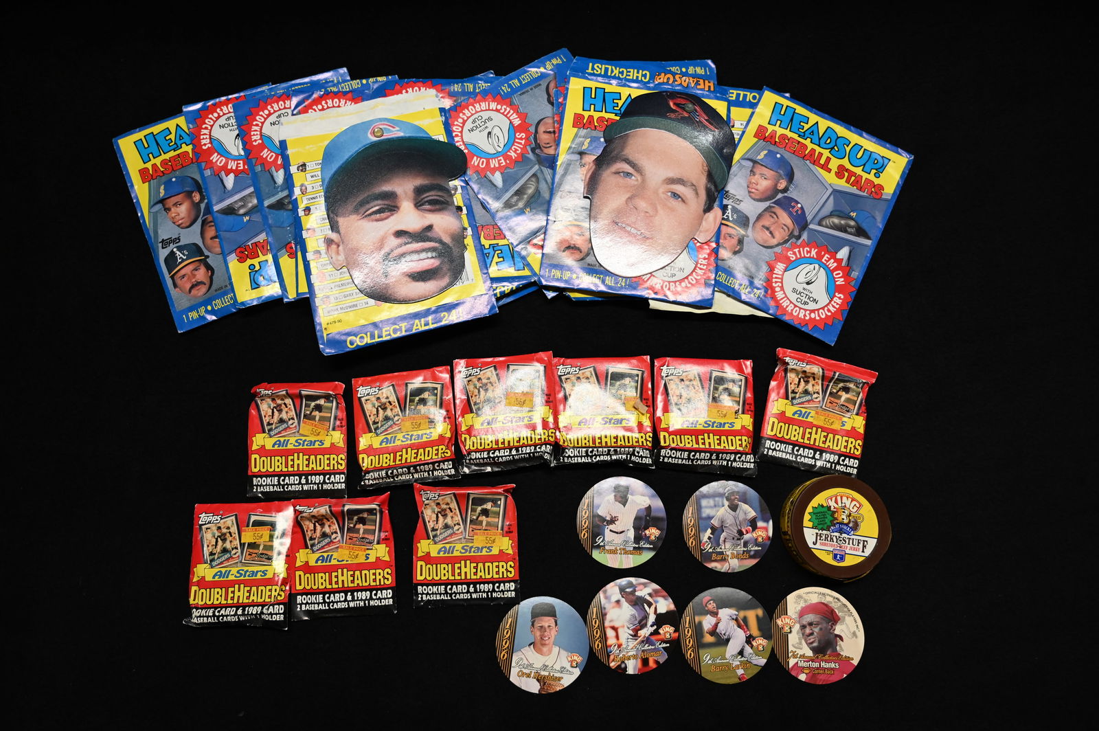 1989 Topps DoubleHeaders 9 packs & 1990 Topps Heads Up 13 Collectible Cardboards Head Baseball Star (1 of 6)