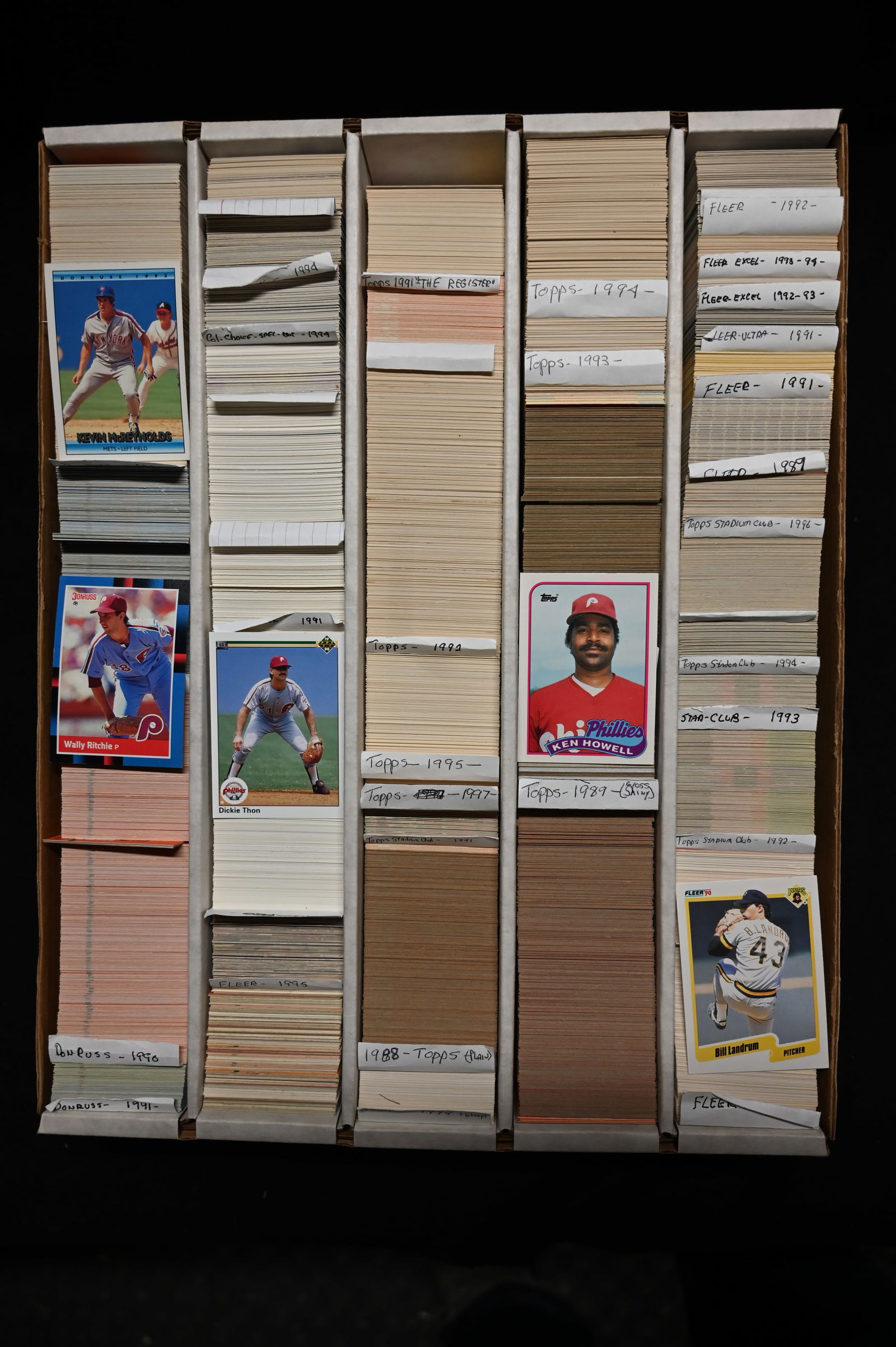 5000 Approx. Baseball Cards 1989-99 stored in a large collector card box. We did not search through (1 of 3)