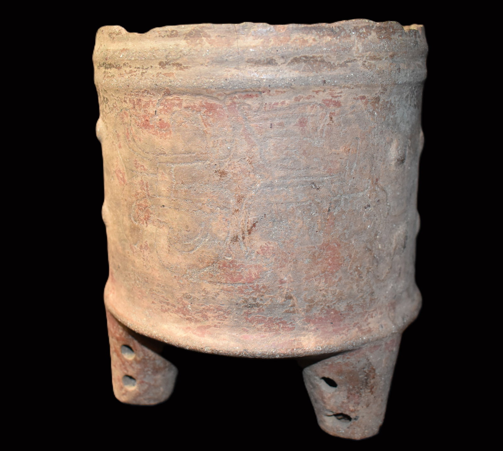 6 1/4" Pre-Columbian Tripod Pot with Incising, 500 BCE–1200 CE (1 of 9)