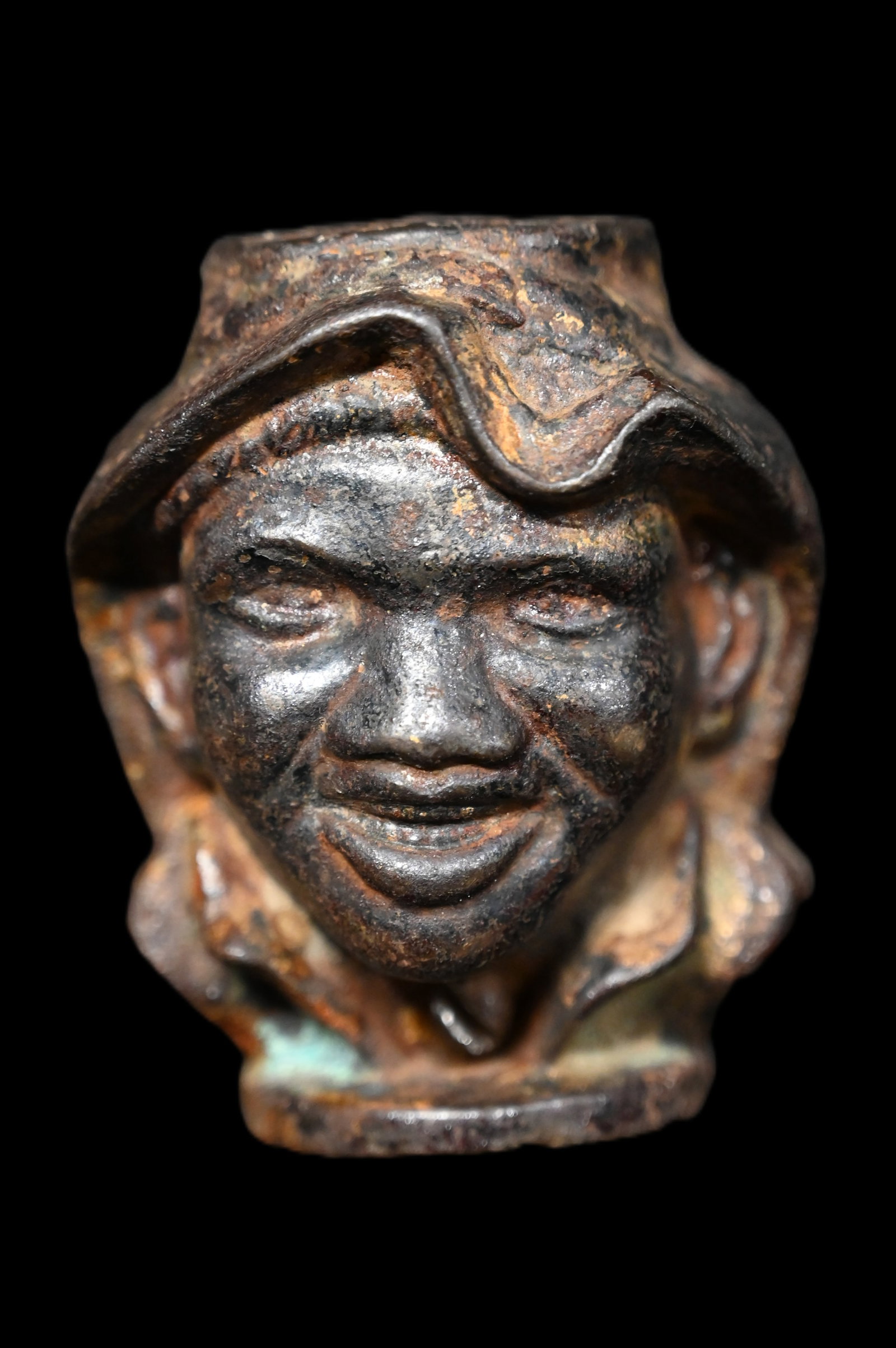 A.C. Williams 20th Century Two Faced Black Americana Cast Iron Still Bank 3 1/8" Tall early 1900's. (1 of 7)